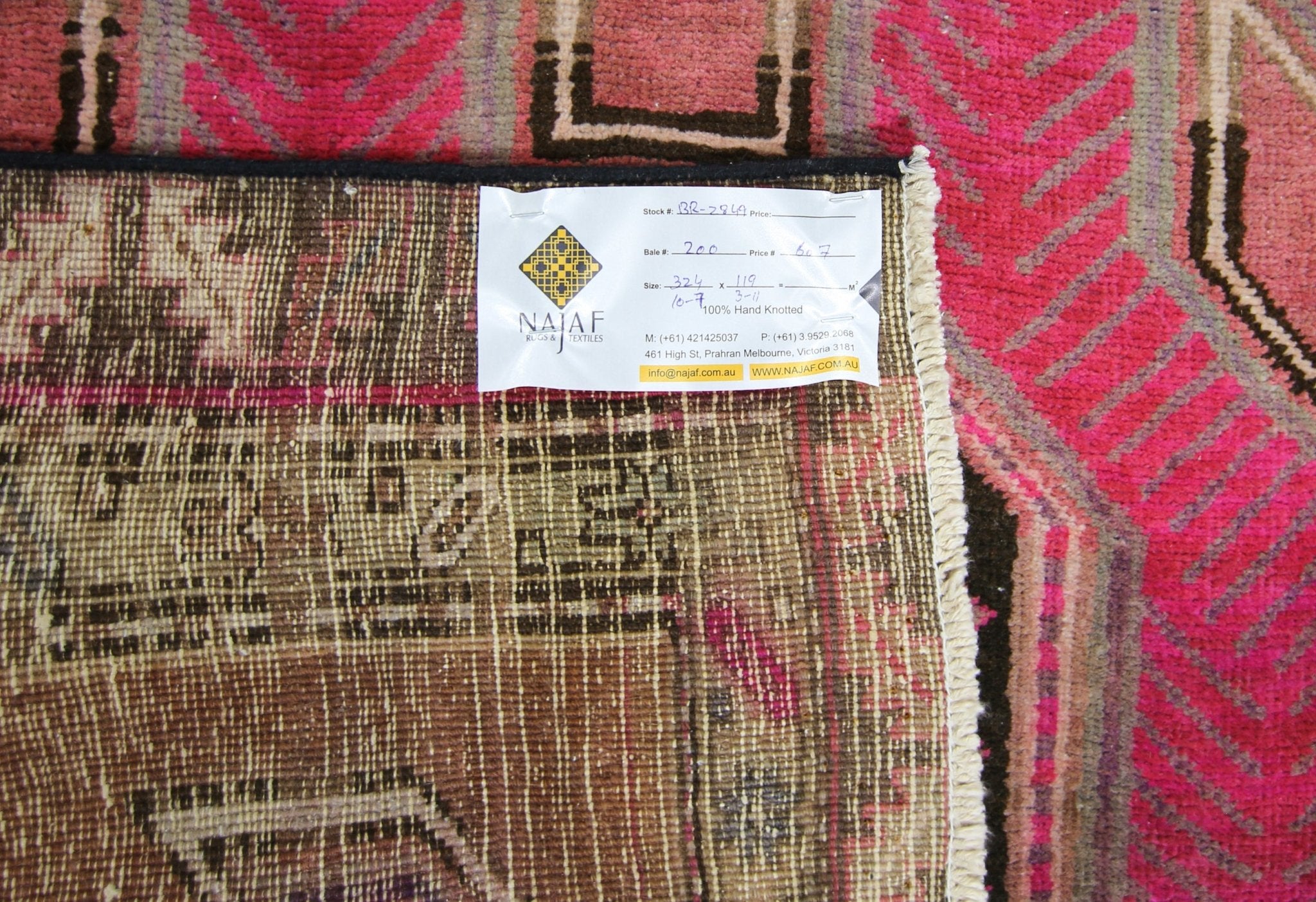 Handmade Vintage Persian Hallway Runner | 324 x 119 cm | 10'7" x 3'11" - Najaf Rugs & Textile