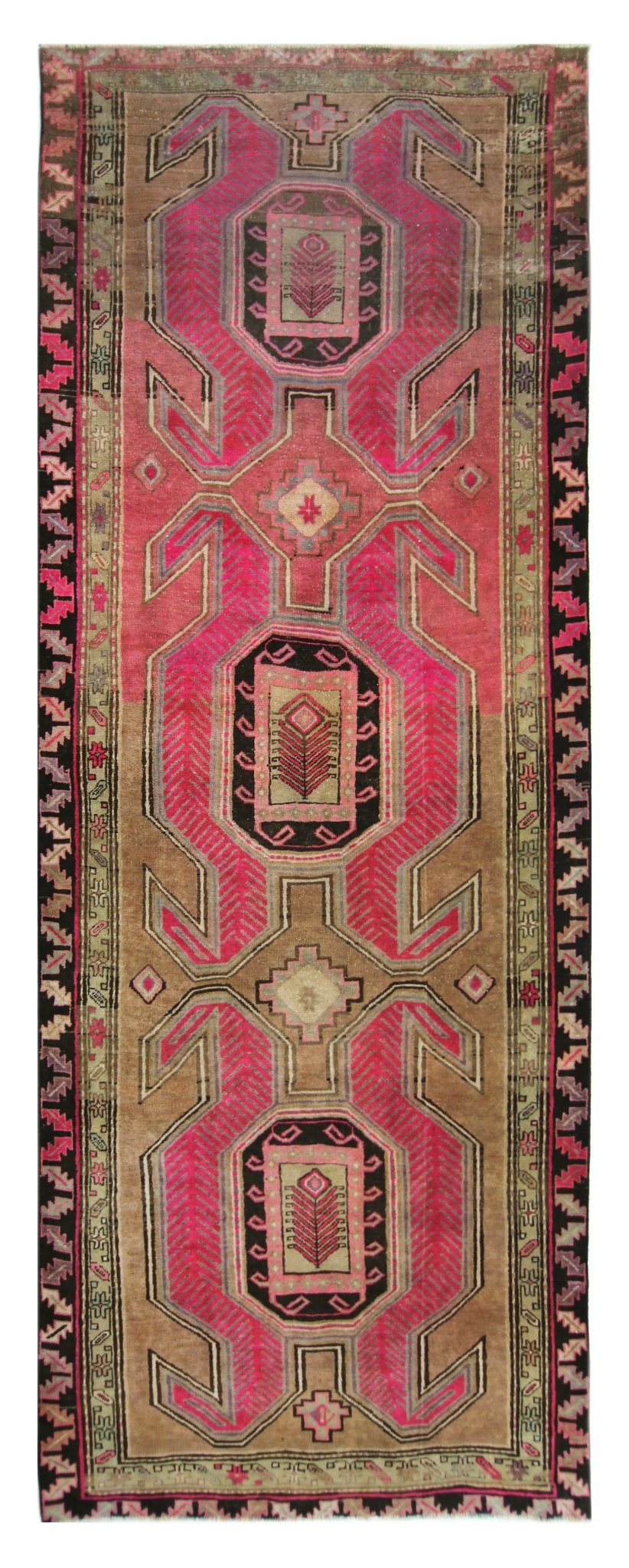 Handmade Vintage Persian Hallway Runner | 324 x 119 cm | 10'7" x 3'11" - Najaf Rugs & Textile