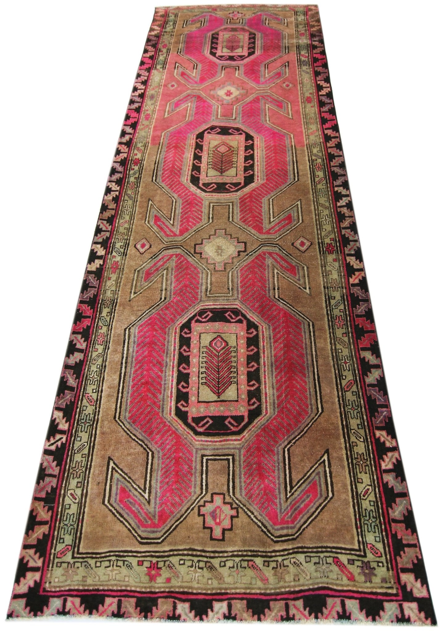 Handmade Vintage Persian Hallway Runner | 324 x 119 cm | 10'7" x 3'11" - Najaf Rugs & Textile