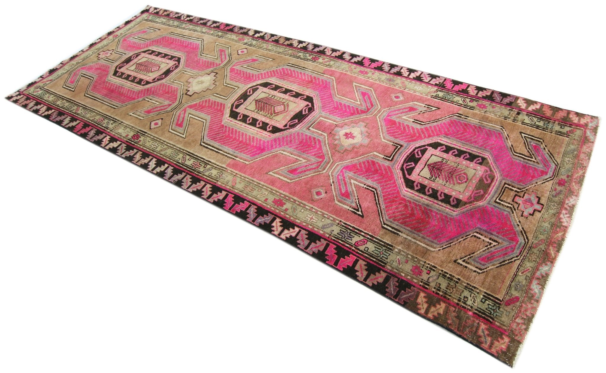 Handmade Vintage Persian Hallway Runner | 324 x 119 cm | 10'7" x 3'11" - Najaf Rugs & Textile