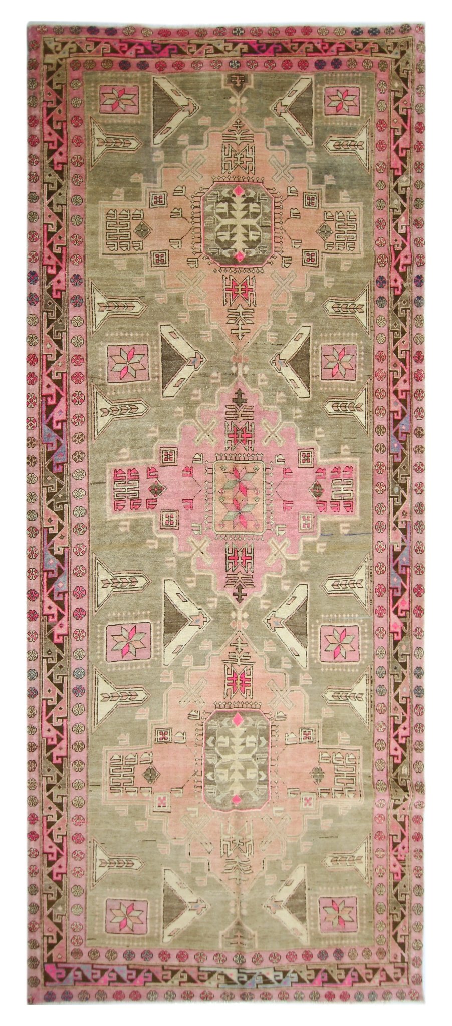 Handmade Vintage Persian Hallway Runner | 324 x 129 cm | 10'8" x 4'3" - Najaf Rugs & Textile