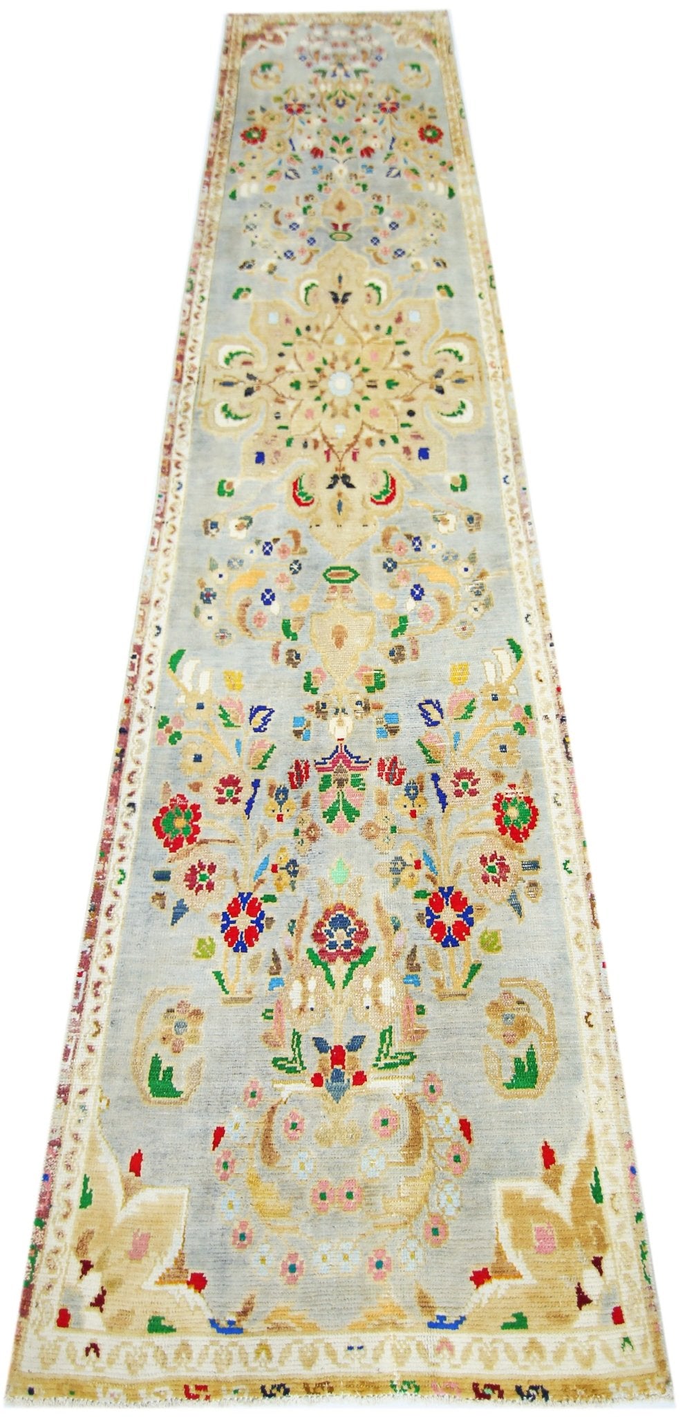 Handmade Vintage Persian Hallway Runner | 324 x 75 cm | 10'7" x 2'5" - Najaf Rugs & Textile