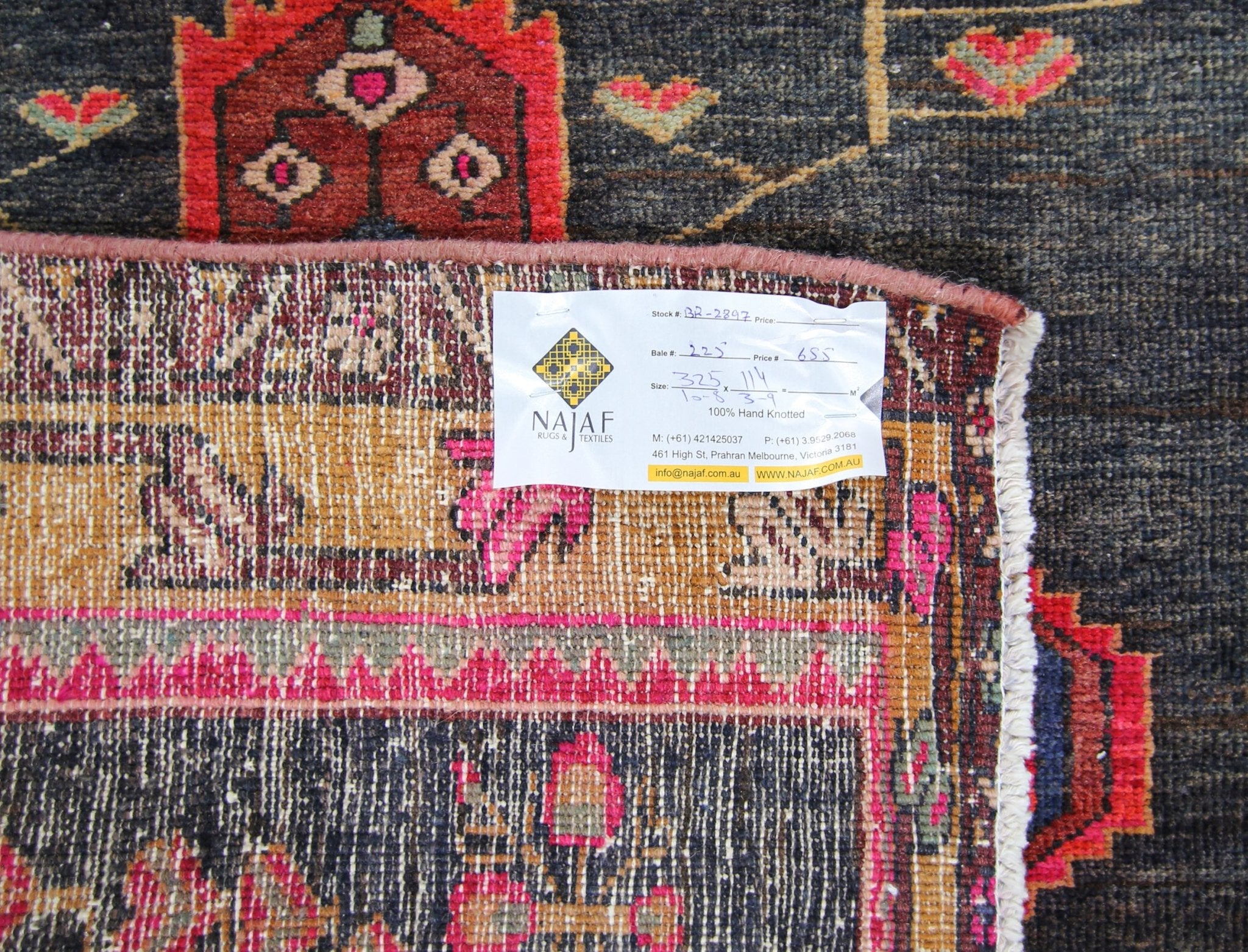 Handmade Vintage Persian Hallway Runner | 325 x 114 cm | 10'8" x 3'9" - Najaf Rugs & Textile