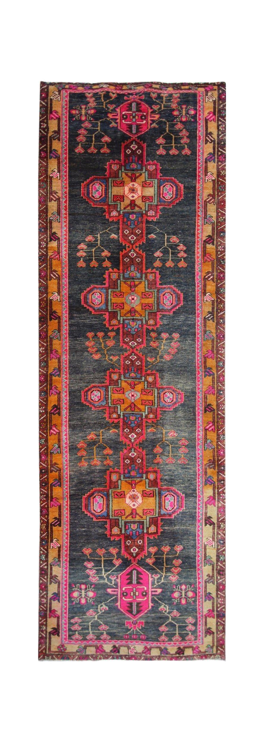 Handmade Vintage Persian Hallway Runner | 325 x 114 cm | 10'8" x 3'9" - Najaf Rugs & Textile