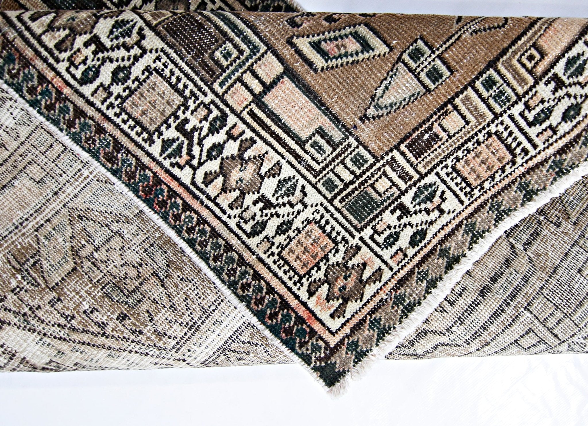 Handmade Vintage Persian Hallway Runner | 326 x 97 cm | 10'9" x 3'2" - Najaf Rugs & Textile