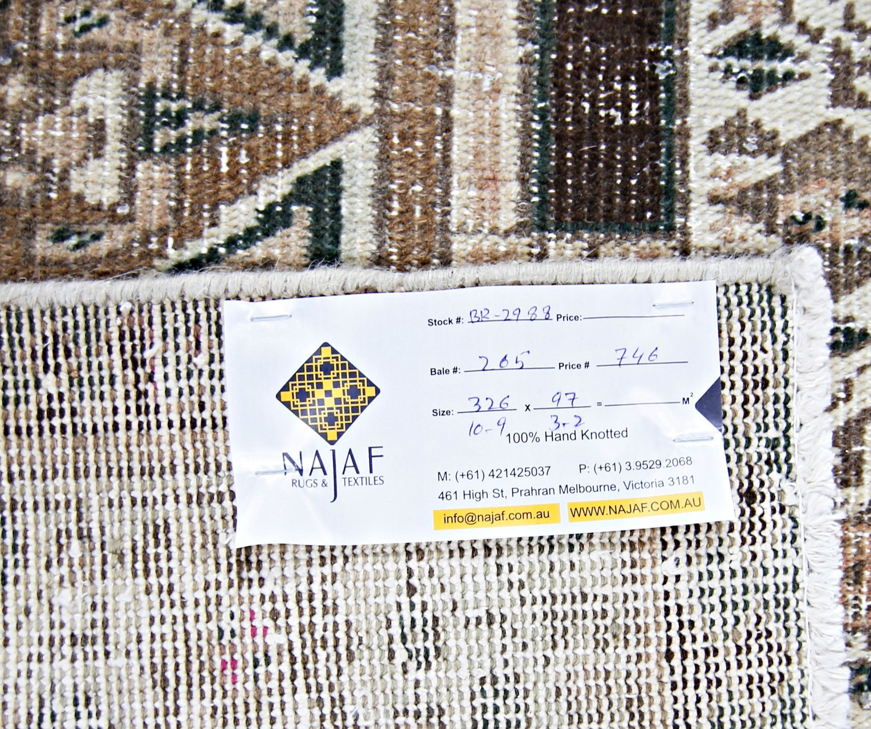 Handmade Vintage Persian Hallway Runner | 326 x 97 cm | 10'9" x 3'2" - Najaf Rugs & Textile