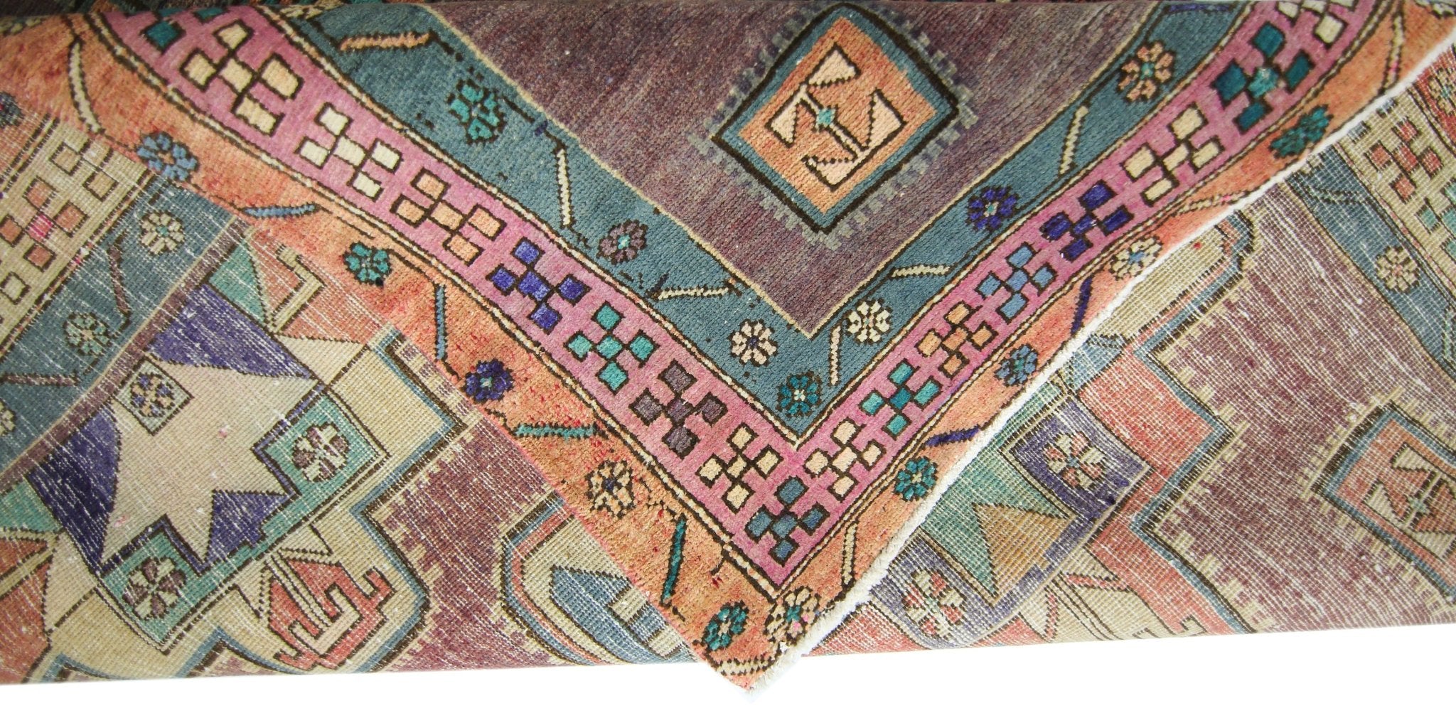 Handmade Vintage Persian Hallway Runner | 328 x 119 cm | 10'9" x 3'11" - Najaf Rugs & Textile