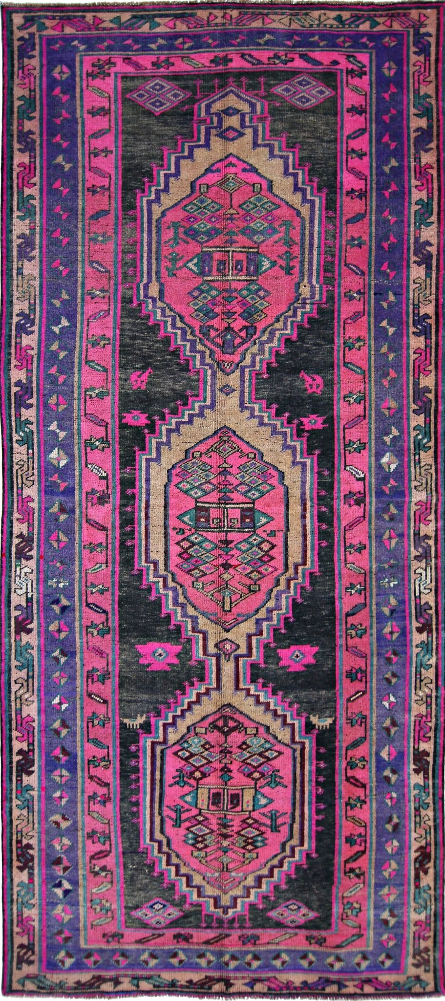 Handmade Vintage Persian Hallway Runner | 329 x 143 cm | 10'9" x 4'8" - Najaf Rugs & Textile