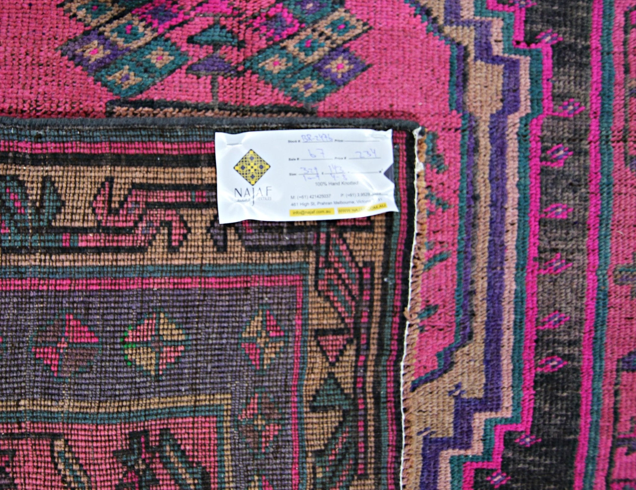 Handmade Vintage Persian Hallway Runner | 329 x 143 cm | 10'9" x 4'8" - Najaf Rugs & Textile