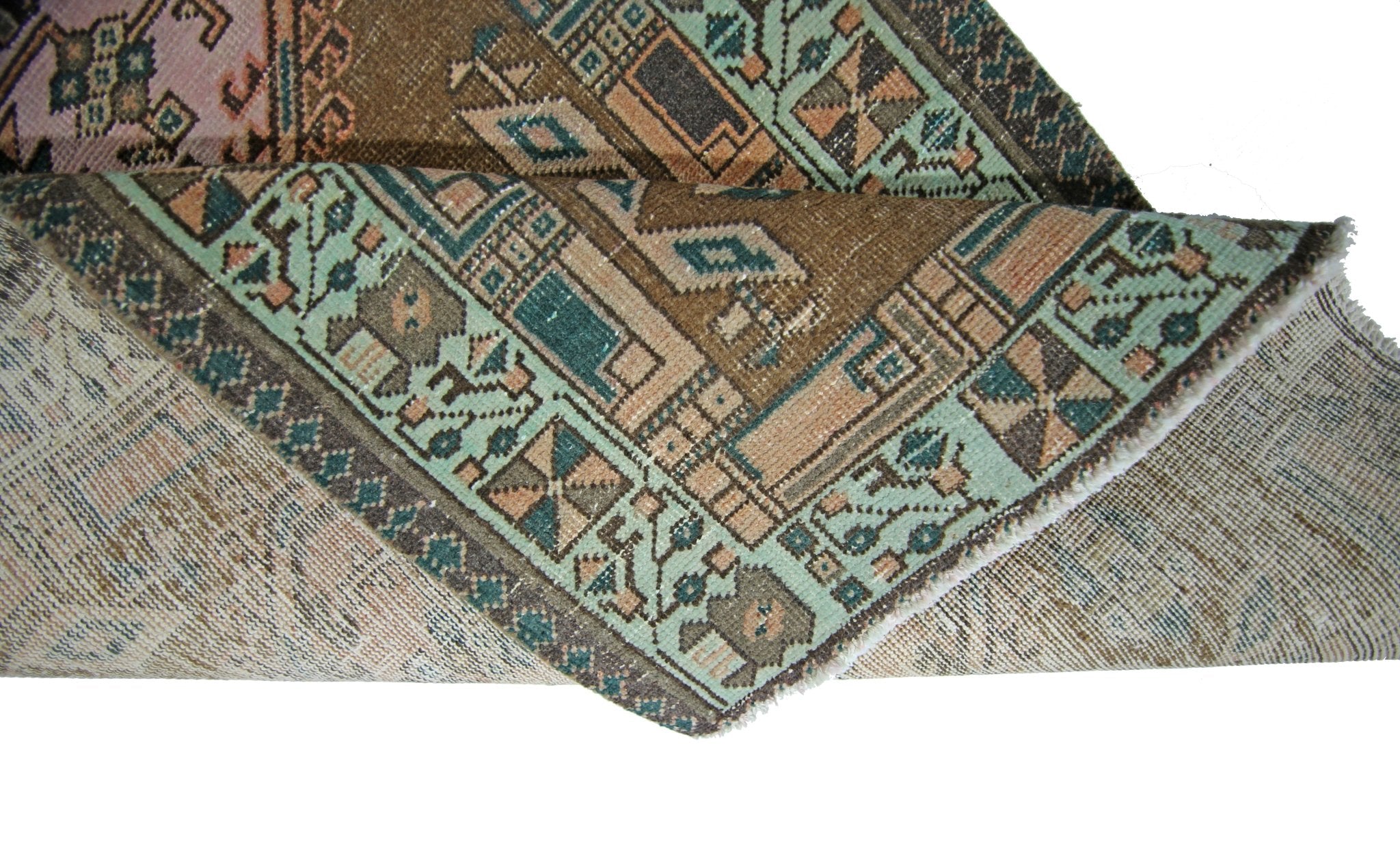 Handmade Vintage Persian Hallway Runner | 330 x 100 cm | 10'10" x 3'3" - Najaf Rugs & Textile