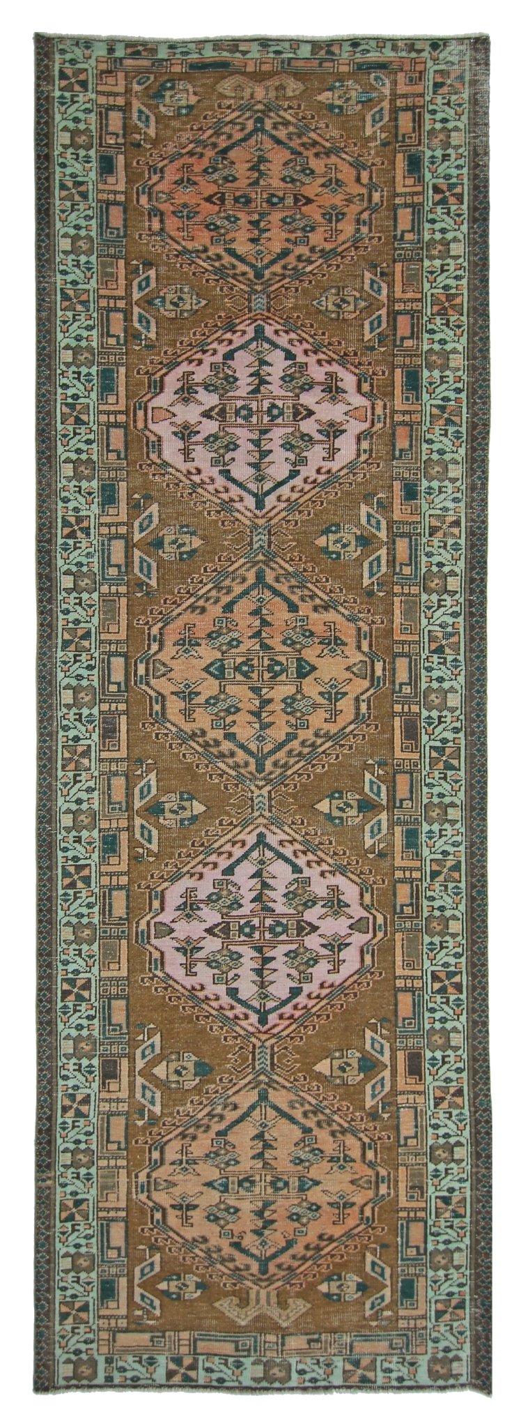 Handmade Vintage Persian Hallway Runner | 330 x 100 cm | 10'10" x 3'3" - Najaf Rugs & Textile