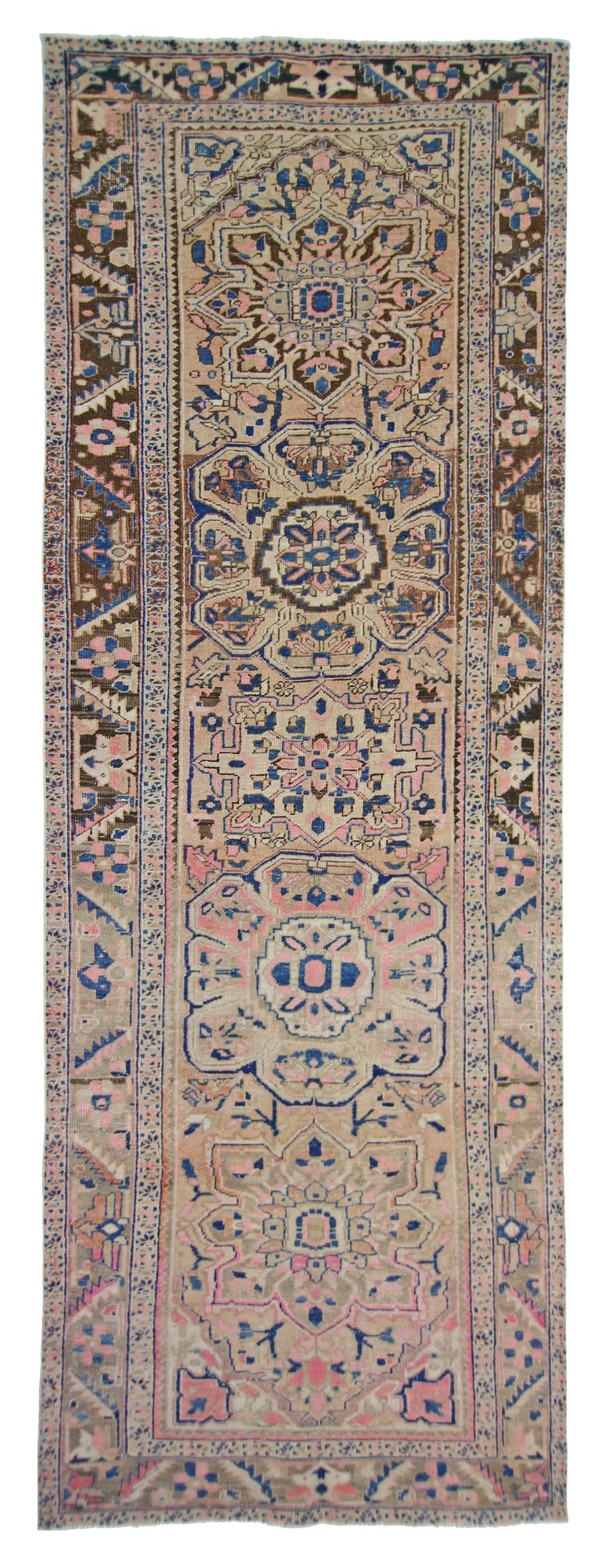 Handmade Vintage Persian Hallway Runner | 334 x 115 cm | 10'11" x 3'9" - Najaf Rugs & Textile