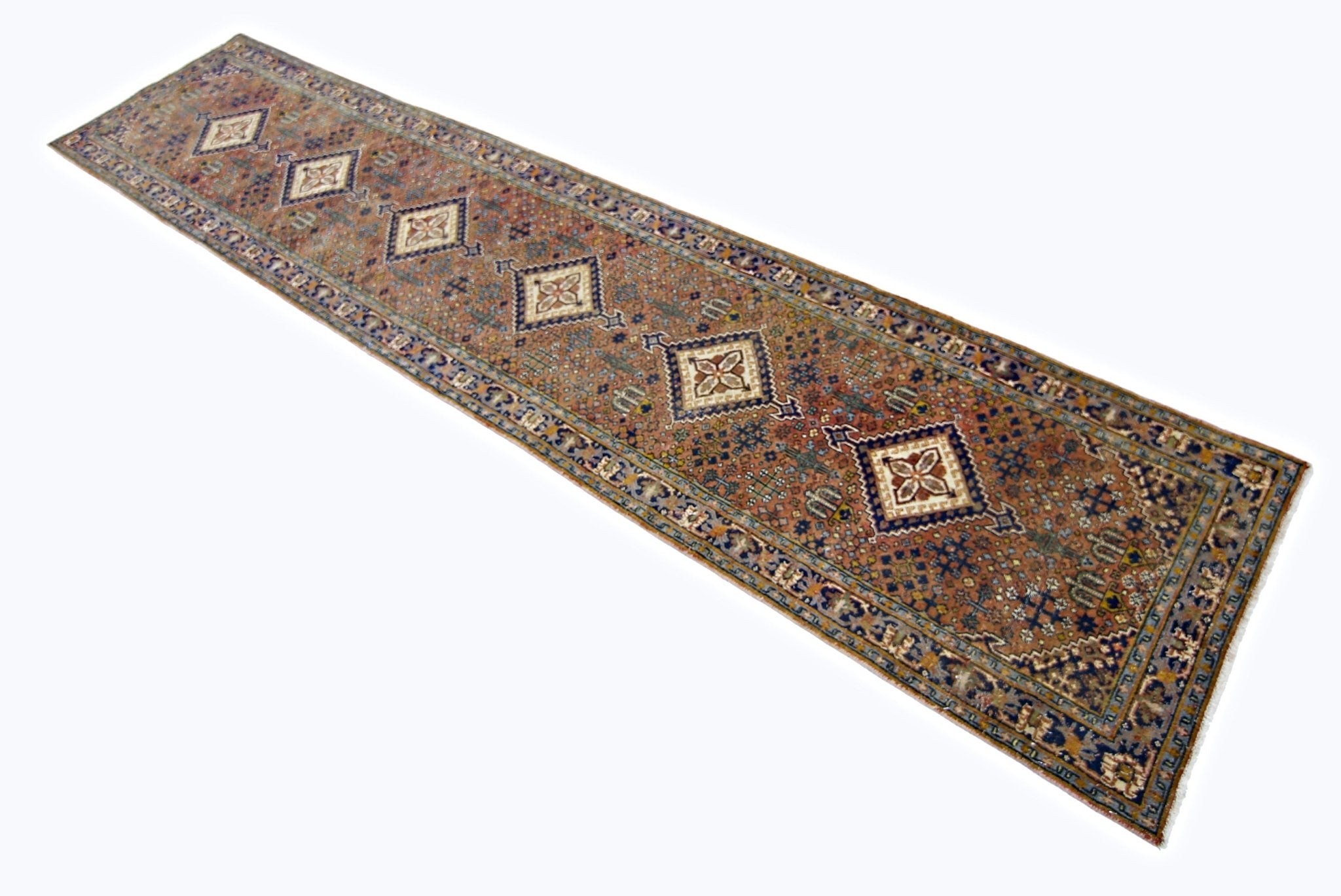 Handmade Vintage Persian Hallway Runner | 335 x 70 cm | 11' x 2'4" - Najaf Rugs & Textile