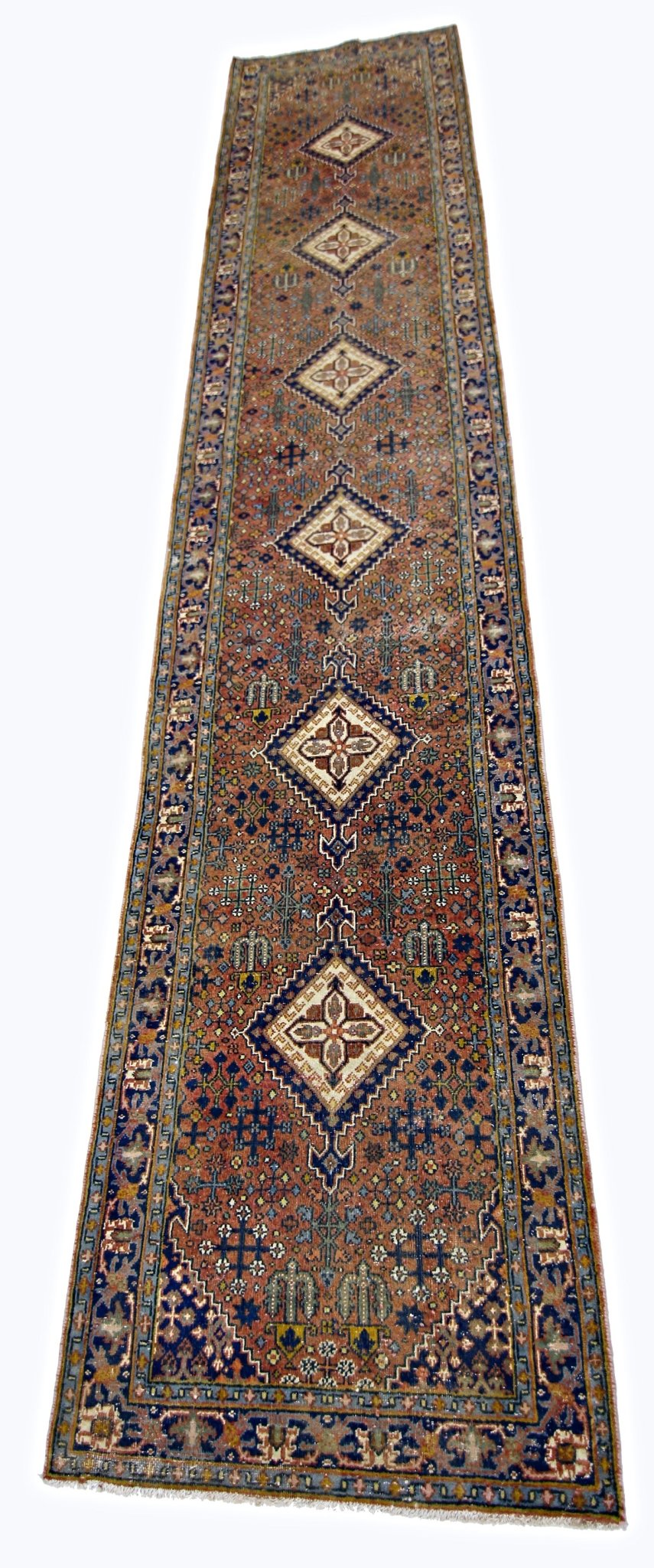 Handmade Vintage Persian Hallway Runner | 335 x 70 cm | 11' x 2'4" - Najaf Rugs & Textile
