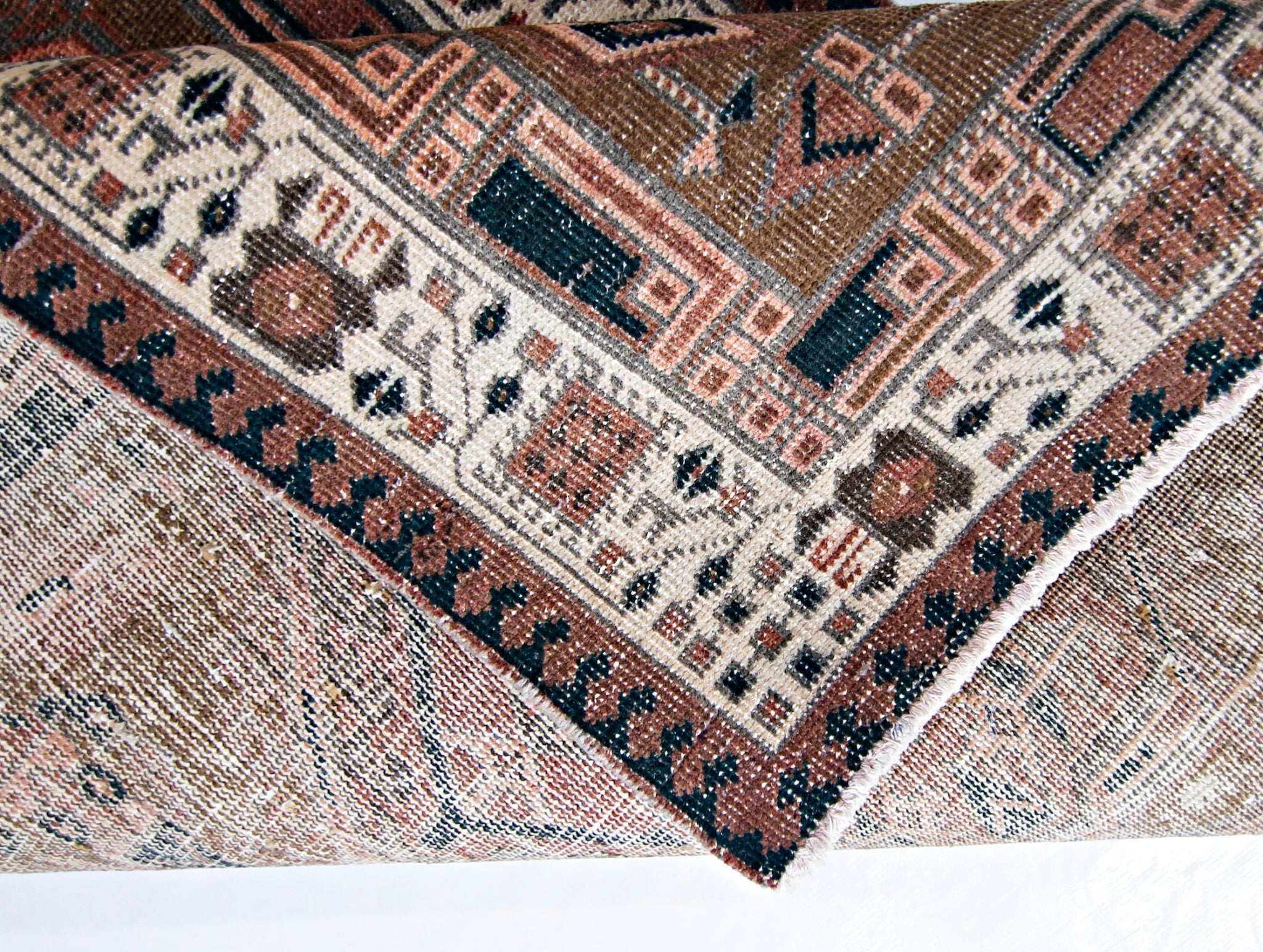 Handmade Vintage Persian Hallway Runner | 336 x 104 cm | 11" x 3'5" - Najaf Rugs & Textile