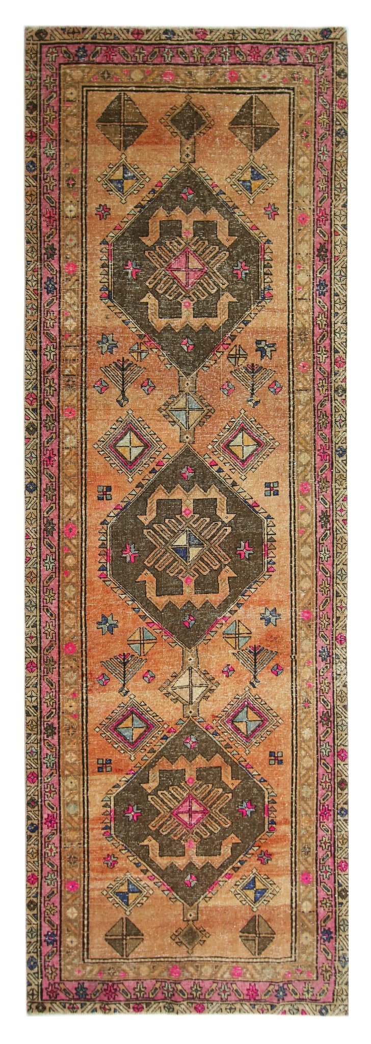 Handmade Vintage Persian Hallway Runner | 336 x 109 cm | 11' x 3'7" - Najaf Rugs & Textile