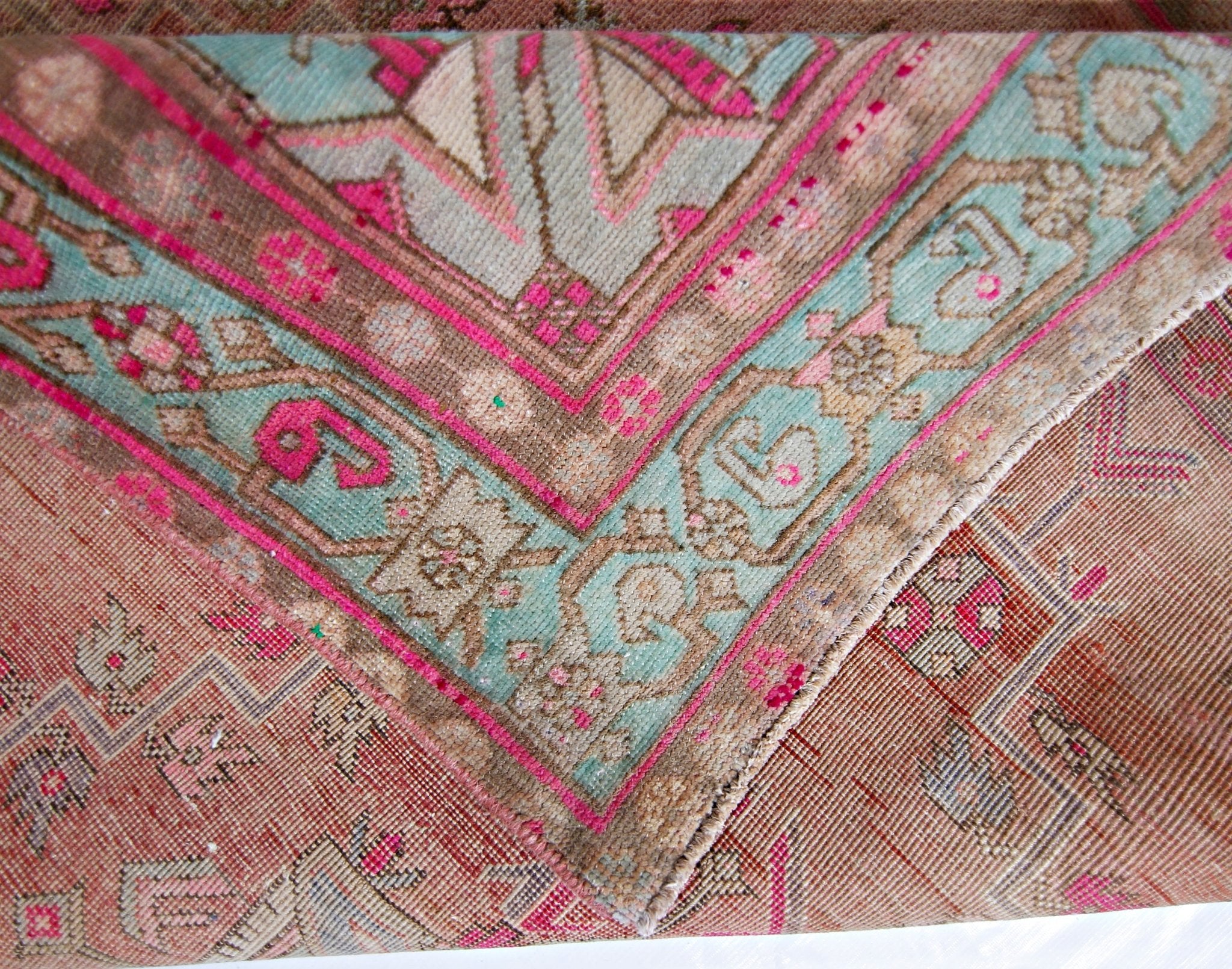 Handmade Vintage Persian Hallway Runner | 336 x 138 cm | 11' x 4'6" - Najaf Rugs & Textile