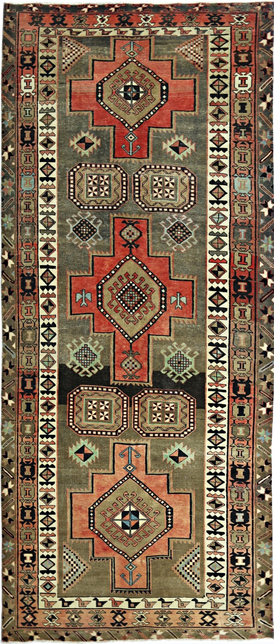 Handmade Vintage Persian Hallway Runner | 336 x 138 cm | 11' x 4'6" - Najaf Rugs & Textile