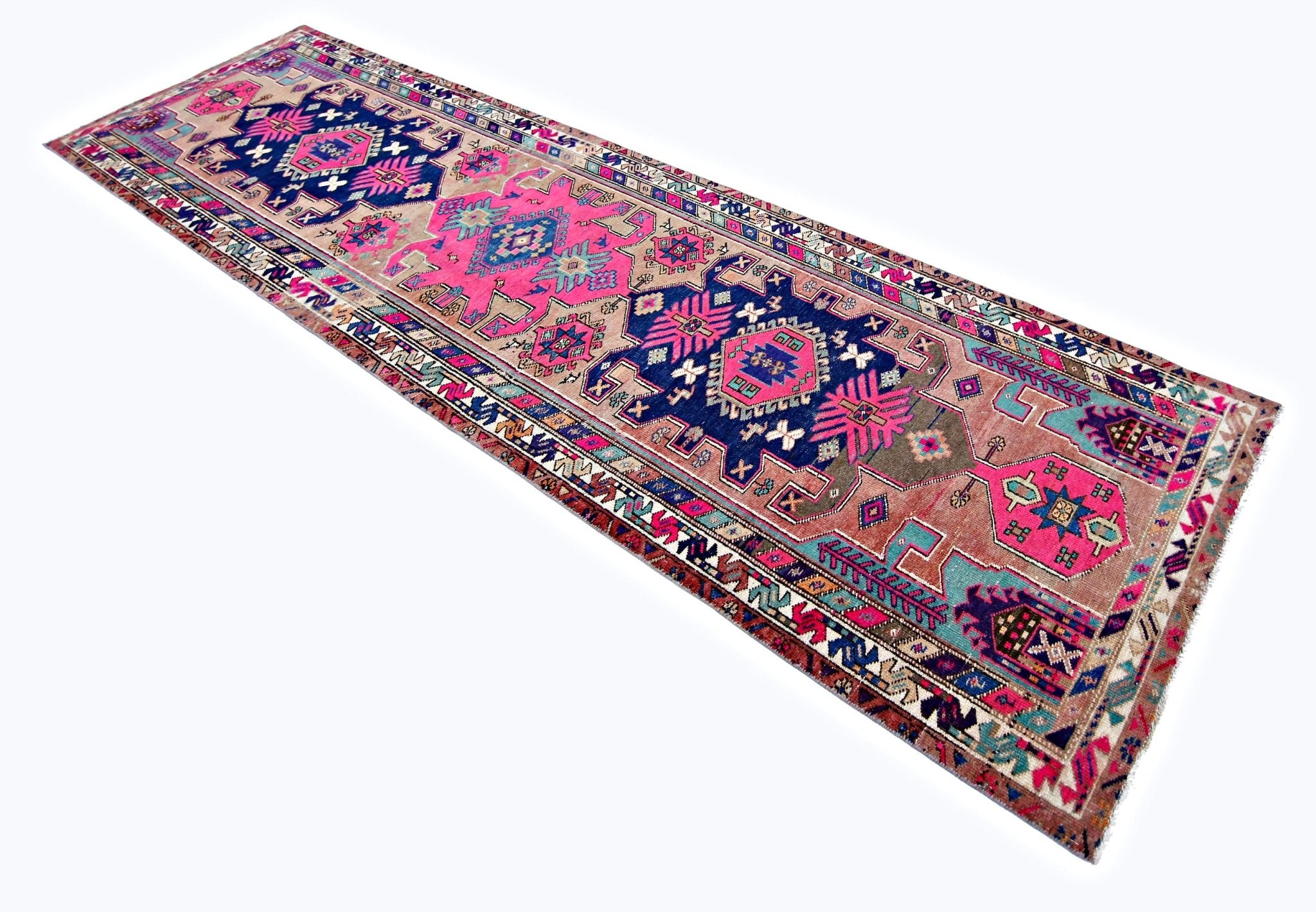Handmade Vintage Persian Hallway Runner | 336 x 95 cm | 11' x 3'1" - Najaf Rugs & Textile