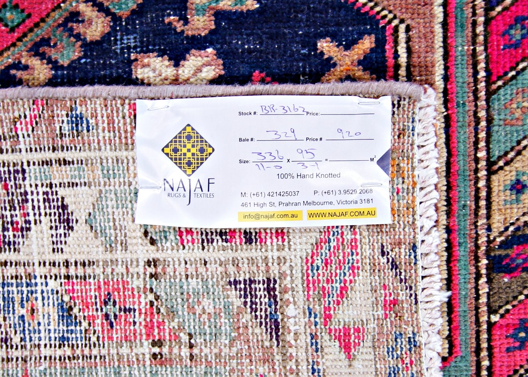 Handmade Vintage Persian Hallway Runner | 336 x 95 cm | 11' x 3'1" - Najaf Rugs & Textile