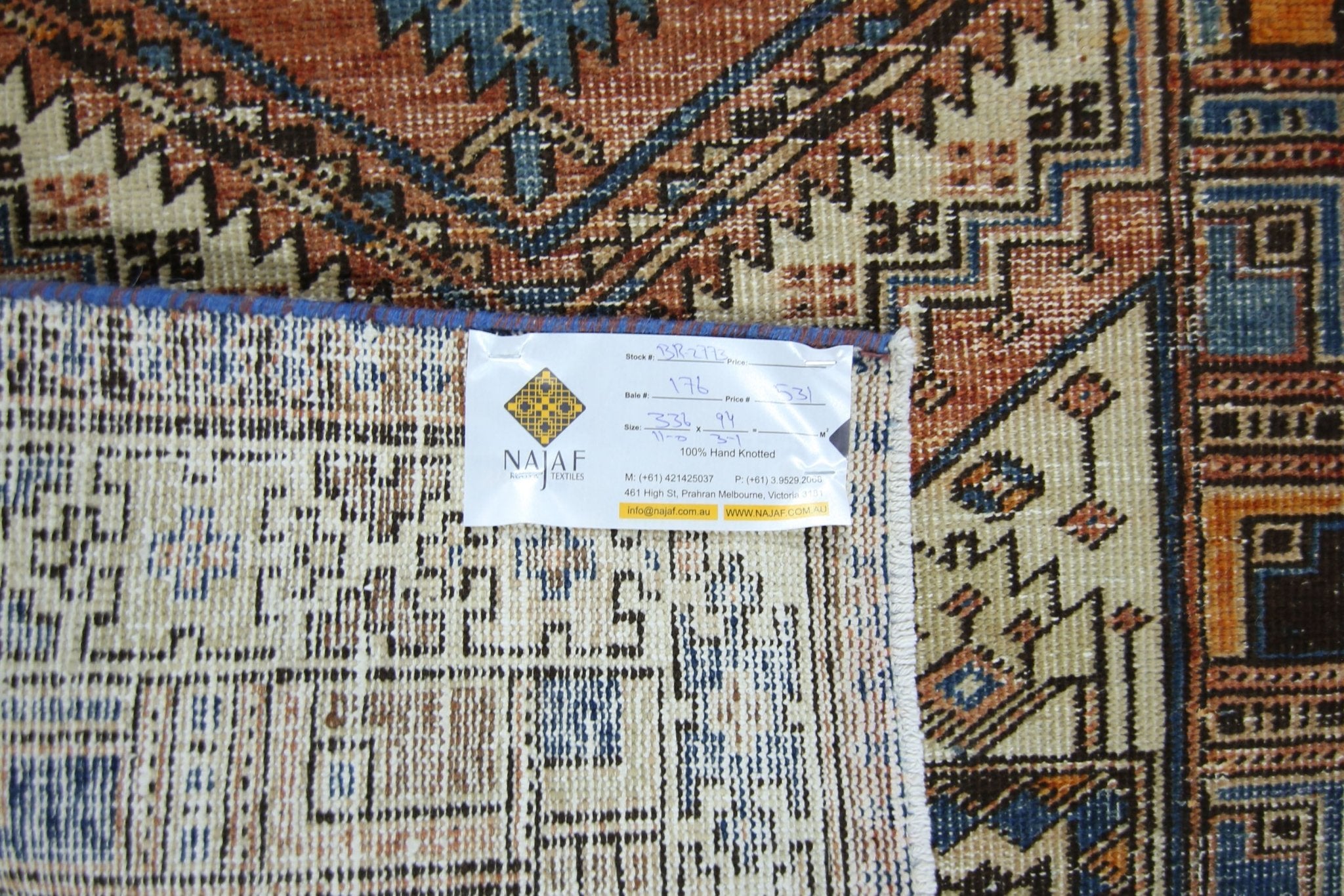 Handmade Vintage Persian Hallway Runner | 336 x 96 cm | 11' x 3'1" - Najaf Rugs & Textile