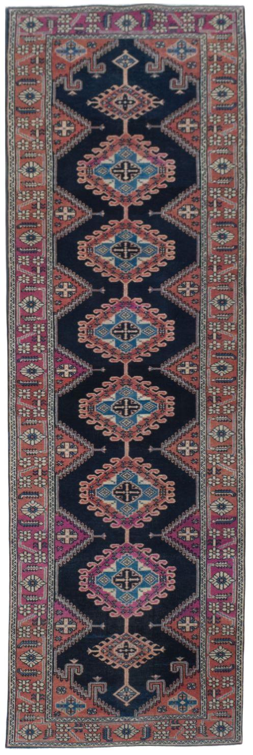 Handmade Vintage Persian Hallway Runner | 337 x 88 cm | 11'1" x 2'11" - Najaf Rugs & Textile