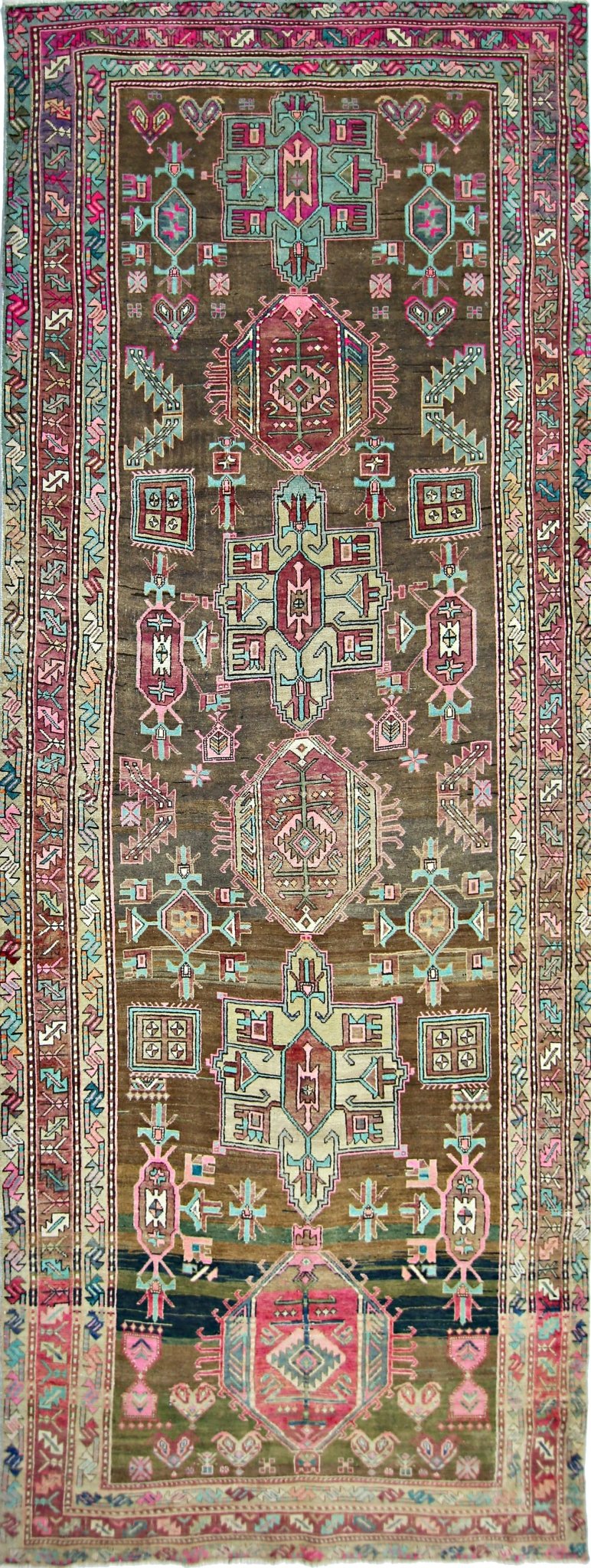 Handmade Vintage Persian Hallway Runner | 346 x 131 cm | 11'4" x 4'3" - Najaf Rugs & Textile