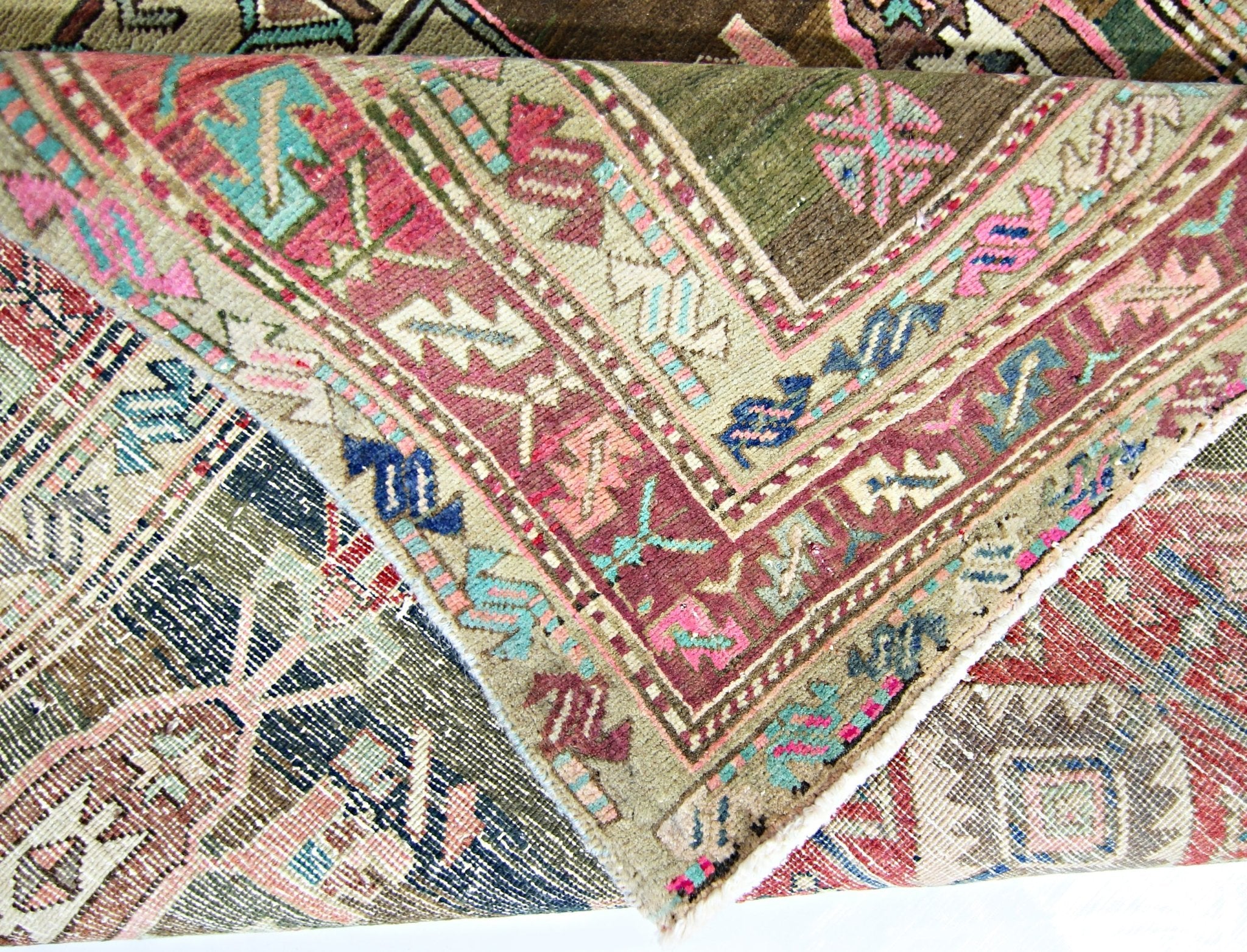 Handmade Vintage Persian Hallway Runner | 346 x 131 cm | 11'4" x 4'3" - Najaf Rugs & Textile