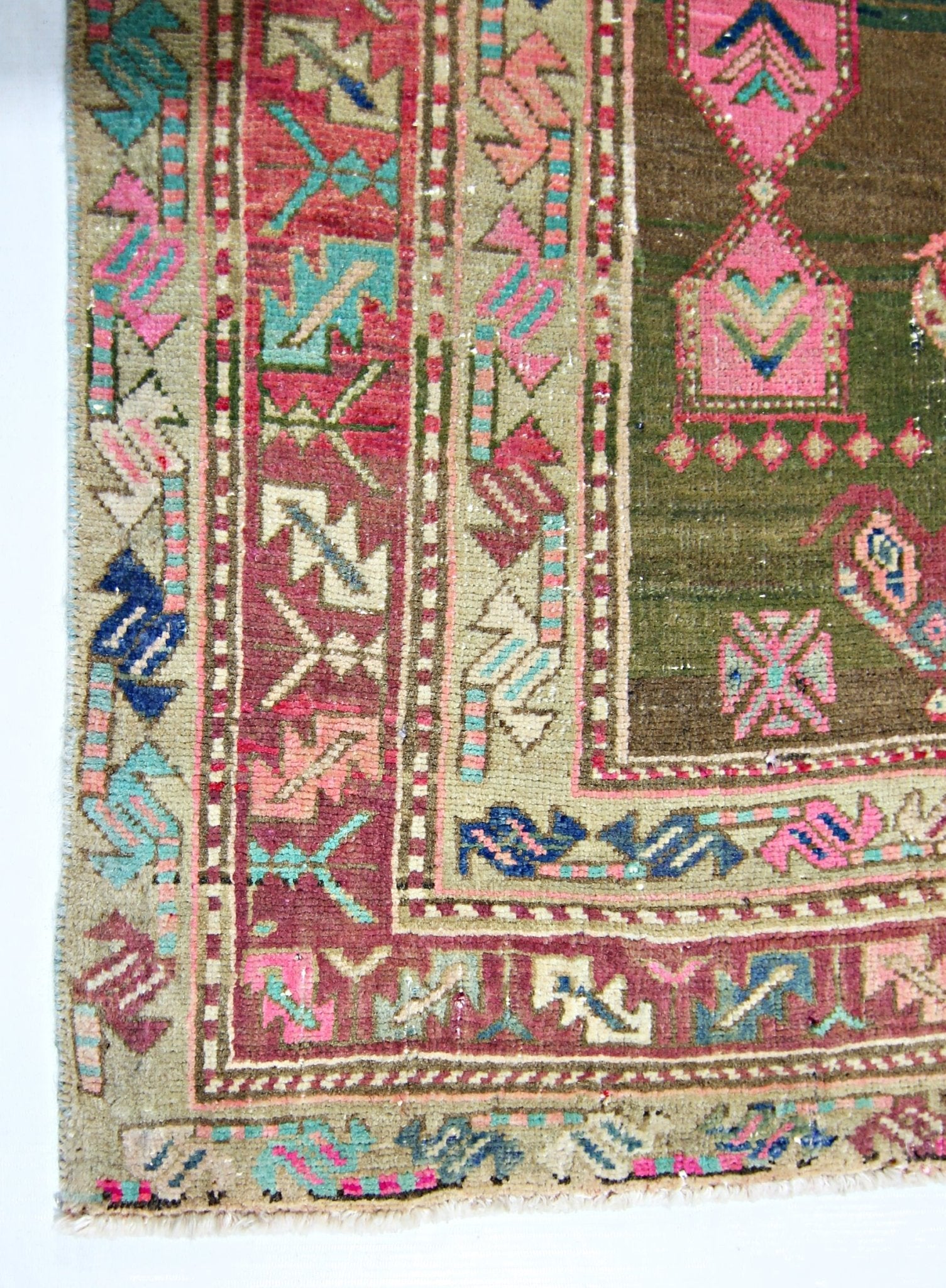 Handmade Vintage Persian Hallway Runner | 346 x 131 cm | 11'4" x 4'3" - Najaf Rugs & Textile