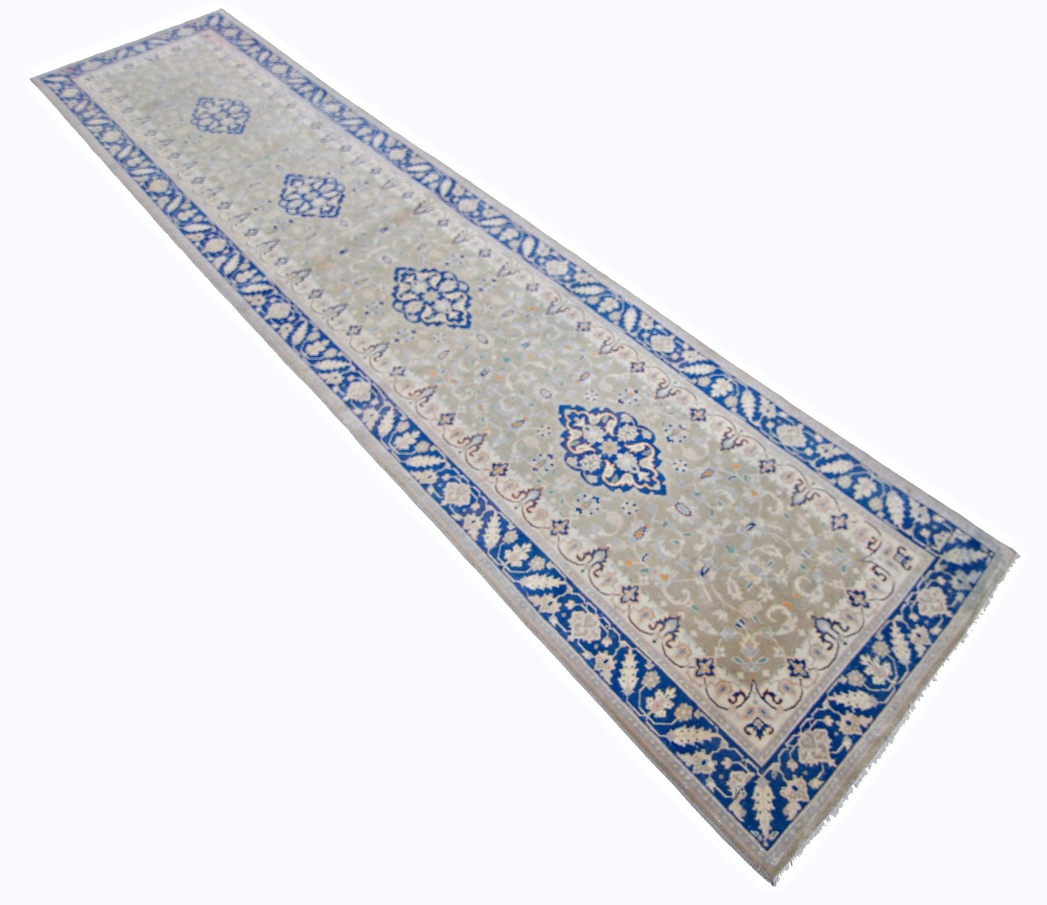 Handmade Vintage Persian Hallway Runner | 346 x 74 cm | 11'4" x 2'5" - Najaf Rugs & Textile