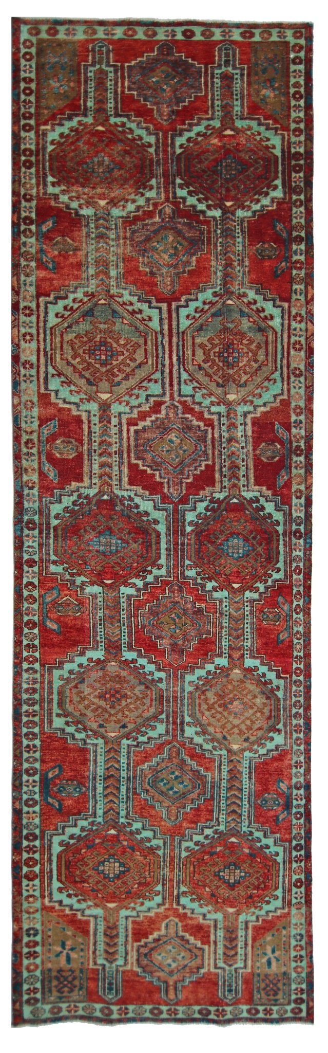 Handmade Vintage Persian Hallway Runner | 347 x 102 cm | 11'5" x 3'4" - Najaf Rugs & Textile