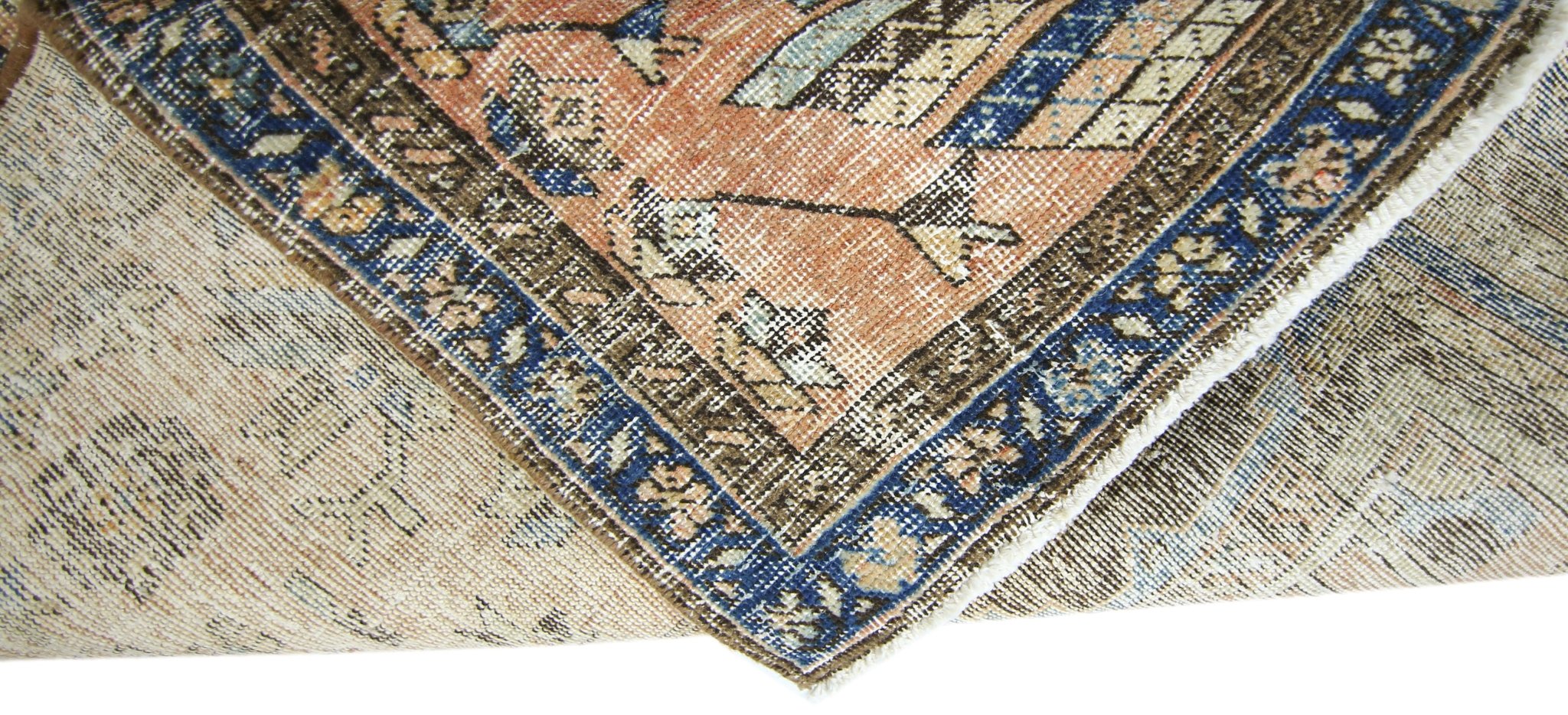 Handmade Vintage Persian Hallway Runner | 357 x 96 cm | 11'8" x 3'2" - Najaf Rugs & Textile