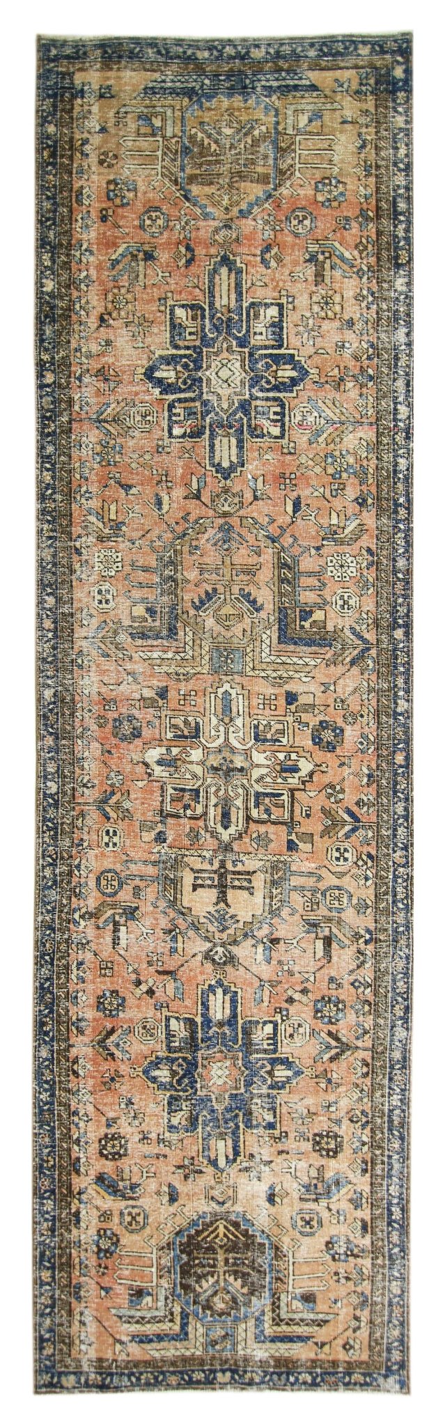 Handmade Vintage Persian Hallway Runner | 357 x 96 cm | 11'8" x 3'2" - Najaf Rugs & Textile
