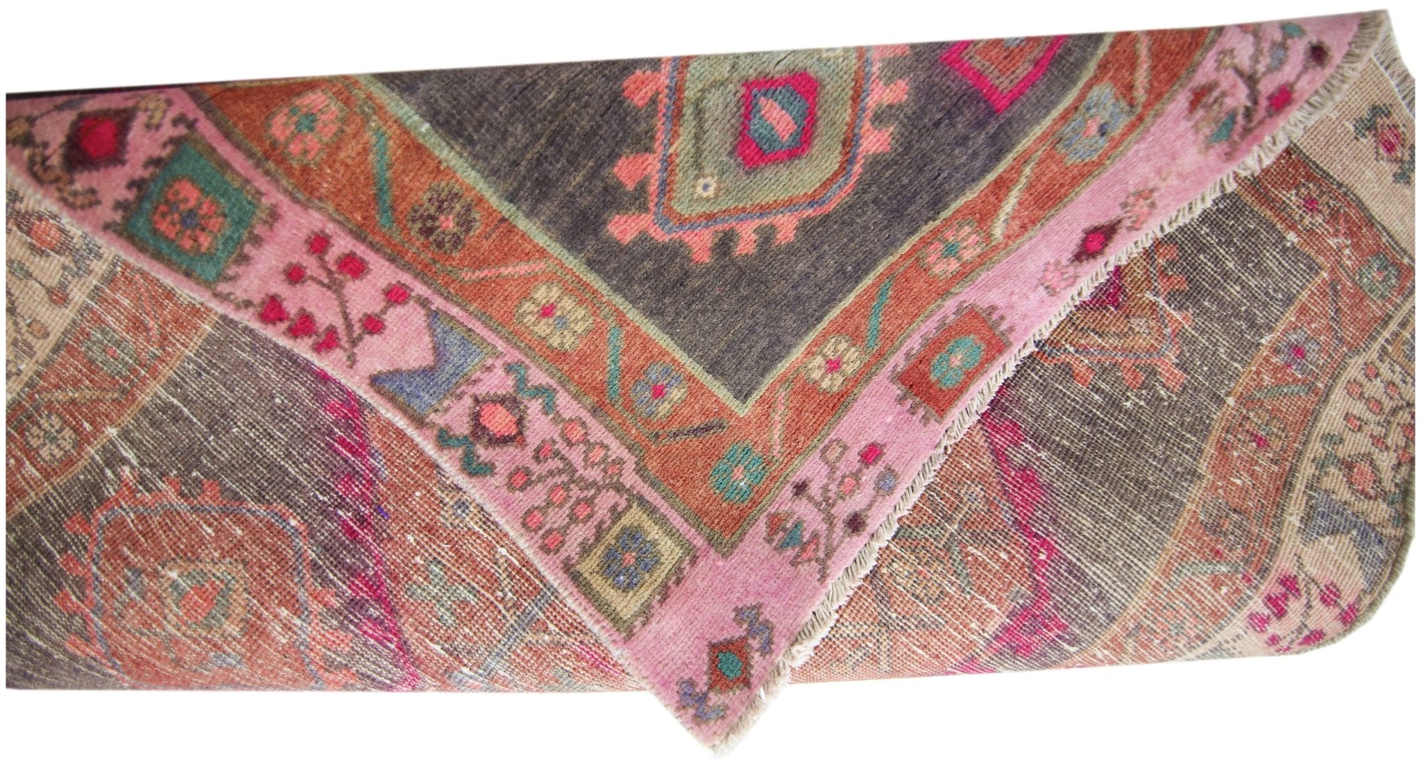 Handmade Vintage Persian Hallway Runner | 362 x 84 cm | 11'10" x 2'1" - Najaf Rugs & Textile