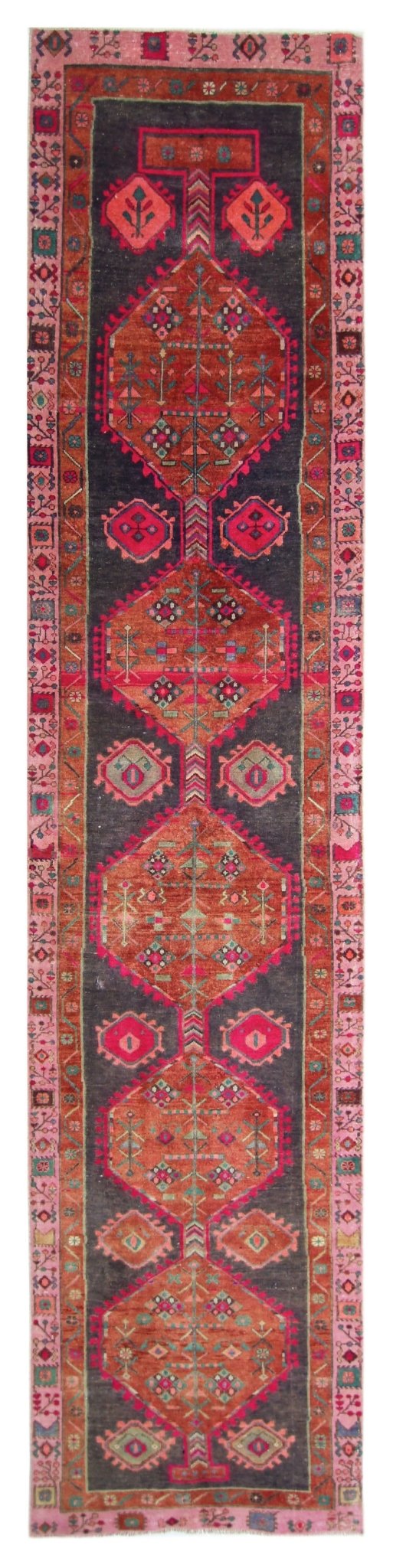 Handmade Vintage Persian Hallway Runner | 362 x 84 cm | 11'10" x 2'1" - Najaf Rugs & Textile