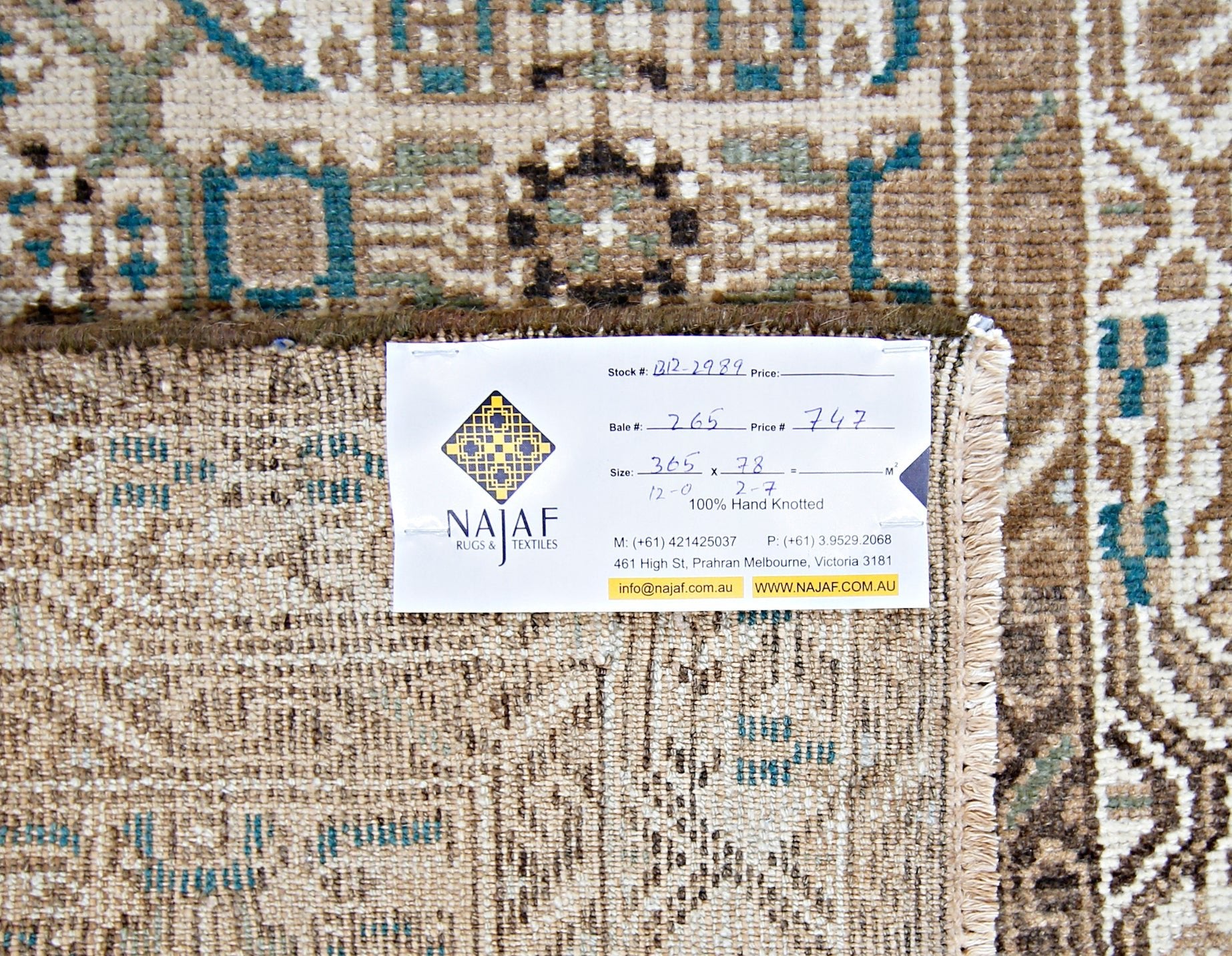 Handmade Vintage Persian Hallway Runner | 365 x 78 cm | 12' x 2'7" - Najaf Rugs & Textile