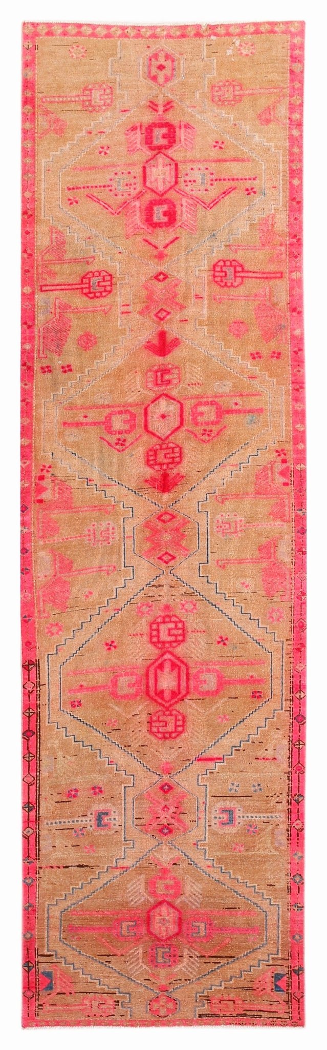 Handmade Vintage Persian Hallway Runner | 367 x 105 cm | 12'1" x 3'5" - Najaf Rugs & Textile
