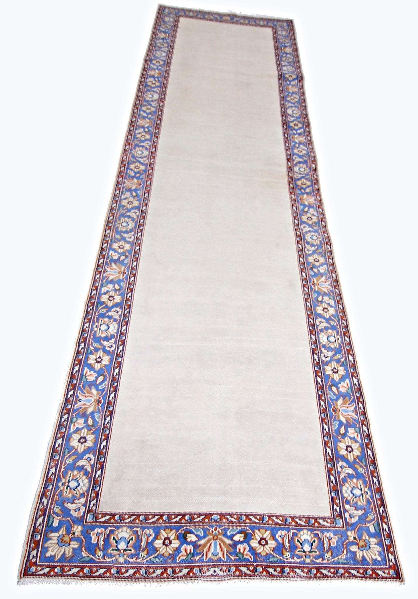 Handmade Vintage Persian Hallway Runner | 377 x 99 cm | 12'5" x 3'3" - Najaf Rugs & Textile