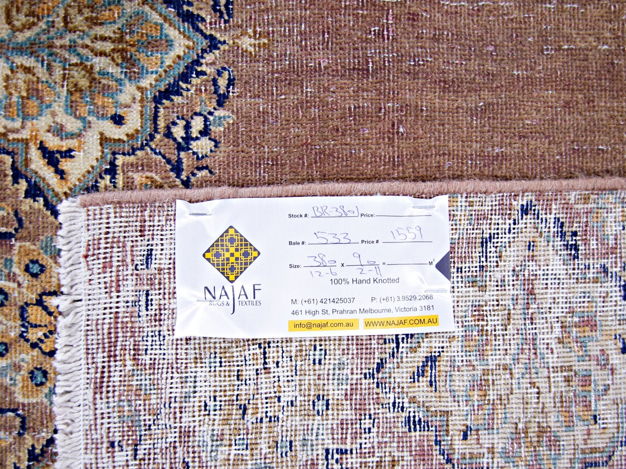 Handmade Vintage Persian Hallway Runner | 380 x 90 cm | 12'6" x 2'11" - Najaf Rugs & Textile