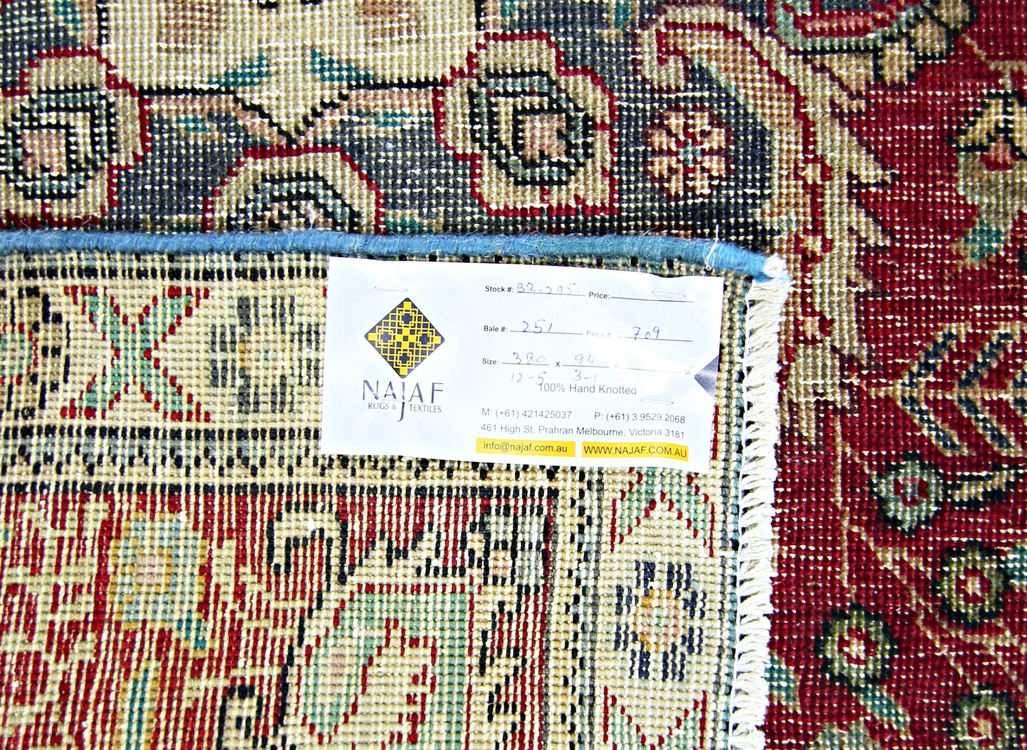 Handmade Vintage Persian Hallway Runner | 380 x 94 cm | 12'5" x 3'1" - Najaf Rugs & Textile