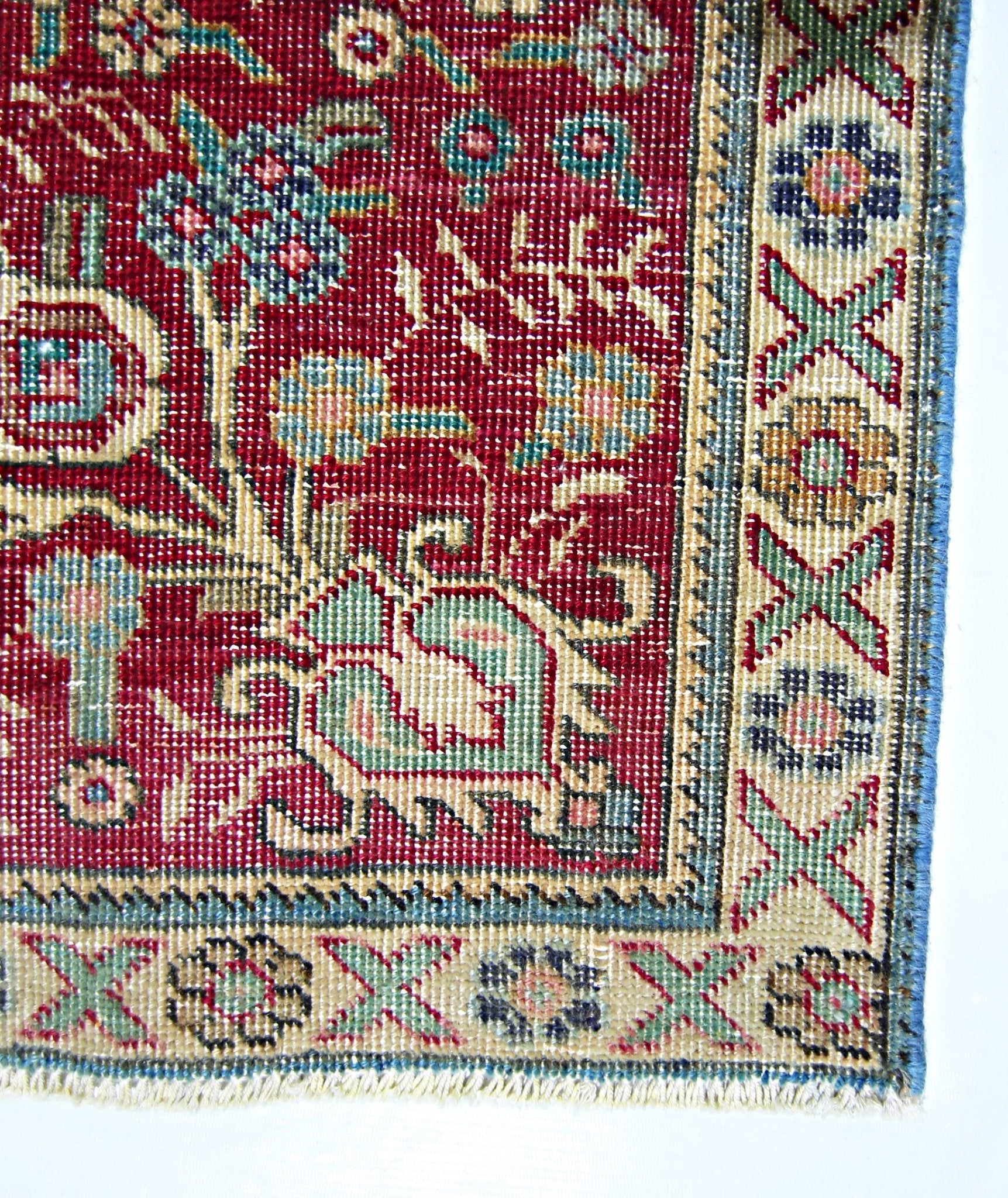 Handmade Vintage Persian Hallway Runner | 380 x 94 cm | 12'5" x 3'1" - Najaf Rugs & Textile