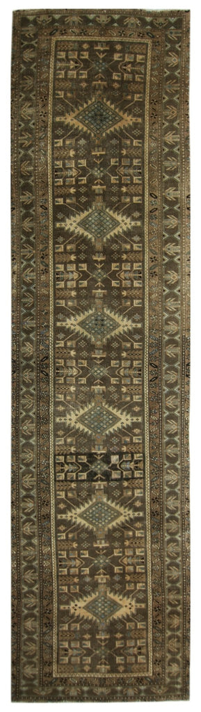 Handmade Vintage Persian Hallway Runner | 402 x 102 cm | 13'2" x 3'4" - Najaf Rugs & Textile