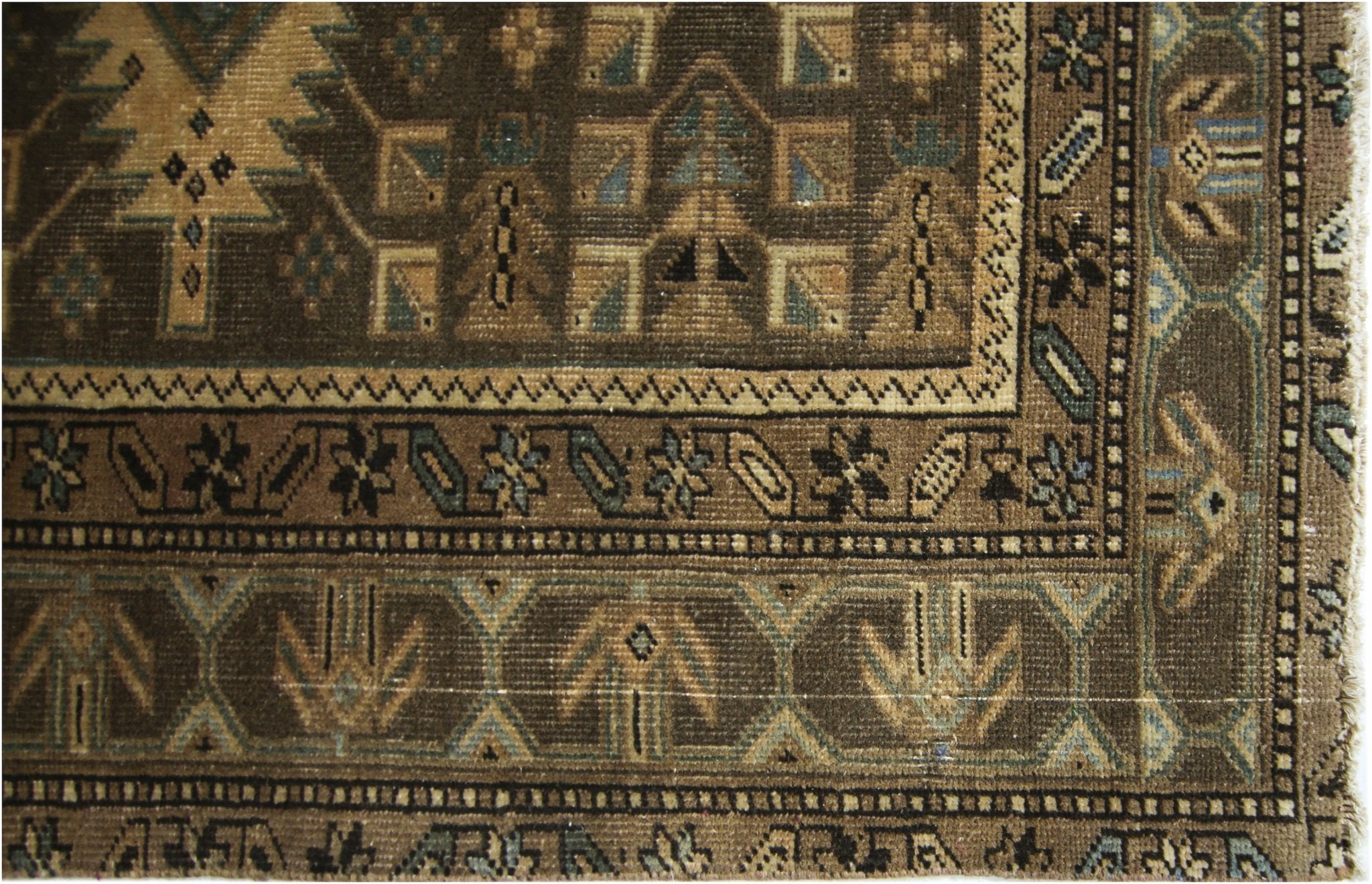 Handmade Vintage Persian Hallway Runner | 402 x 102 cm | 13'2" x 3'4" - Najaf Rugs & Textile