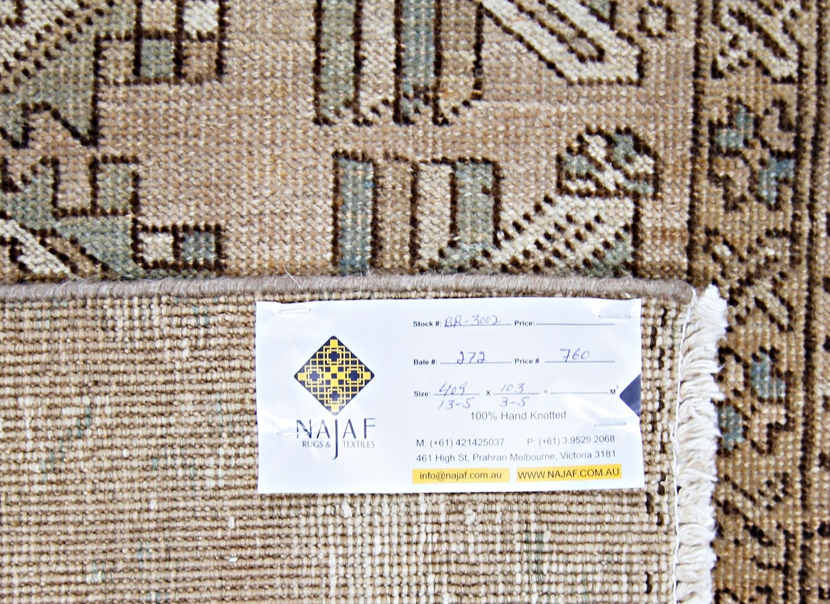 Handmade Vintage Persian Hallway Runner | 409 x 103 cm | 13'5" x 3'5" - Najaf Rugs & Textile