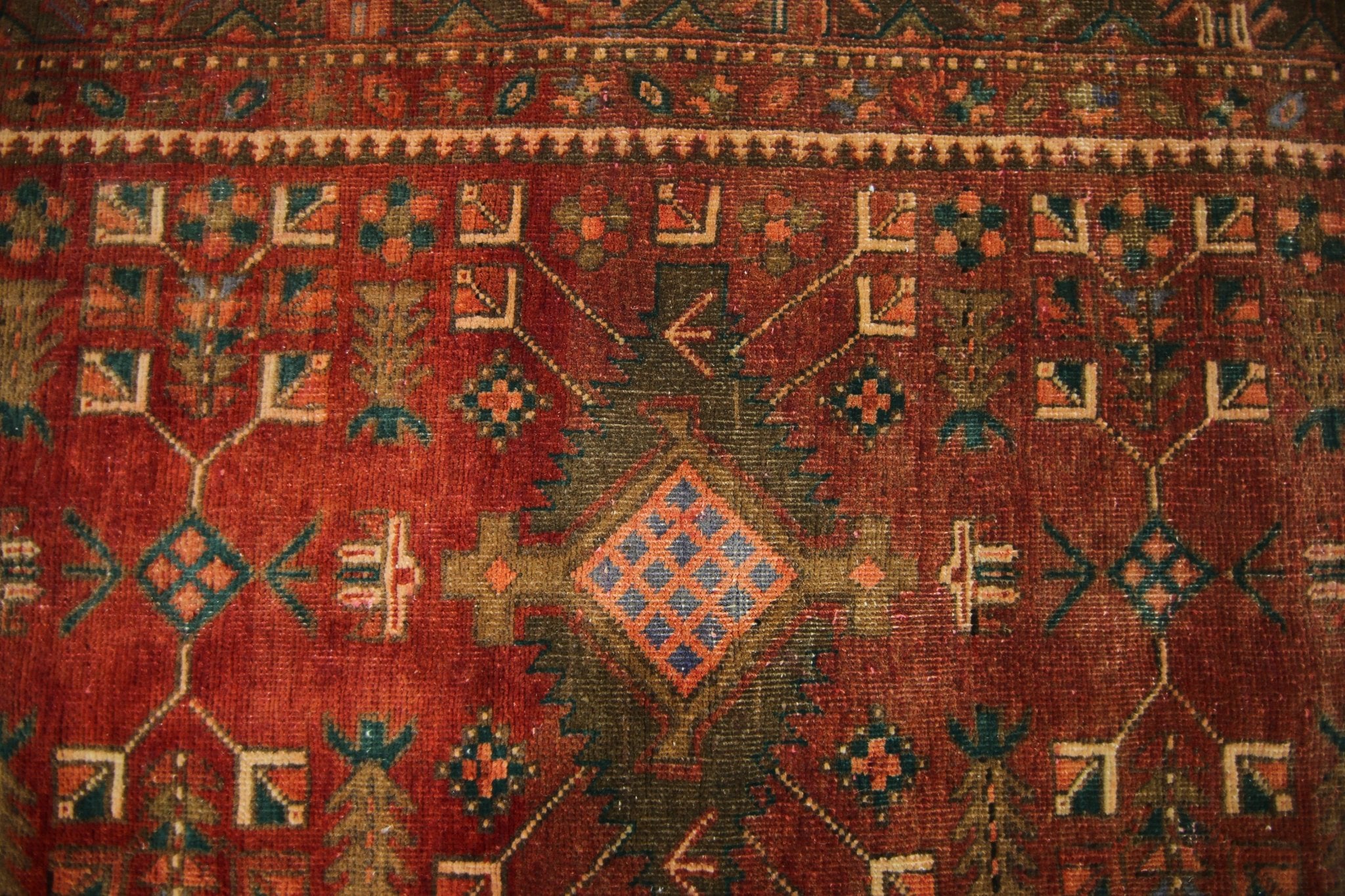 Handmade Vintage Persian Hallway Runner | 414 x 105 cm | 13'7" x 3'5" - Najaf Rugs & Textile