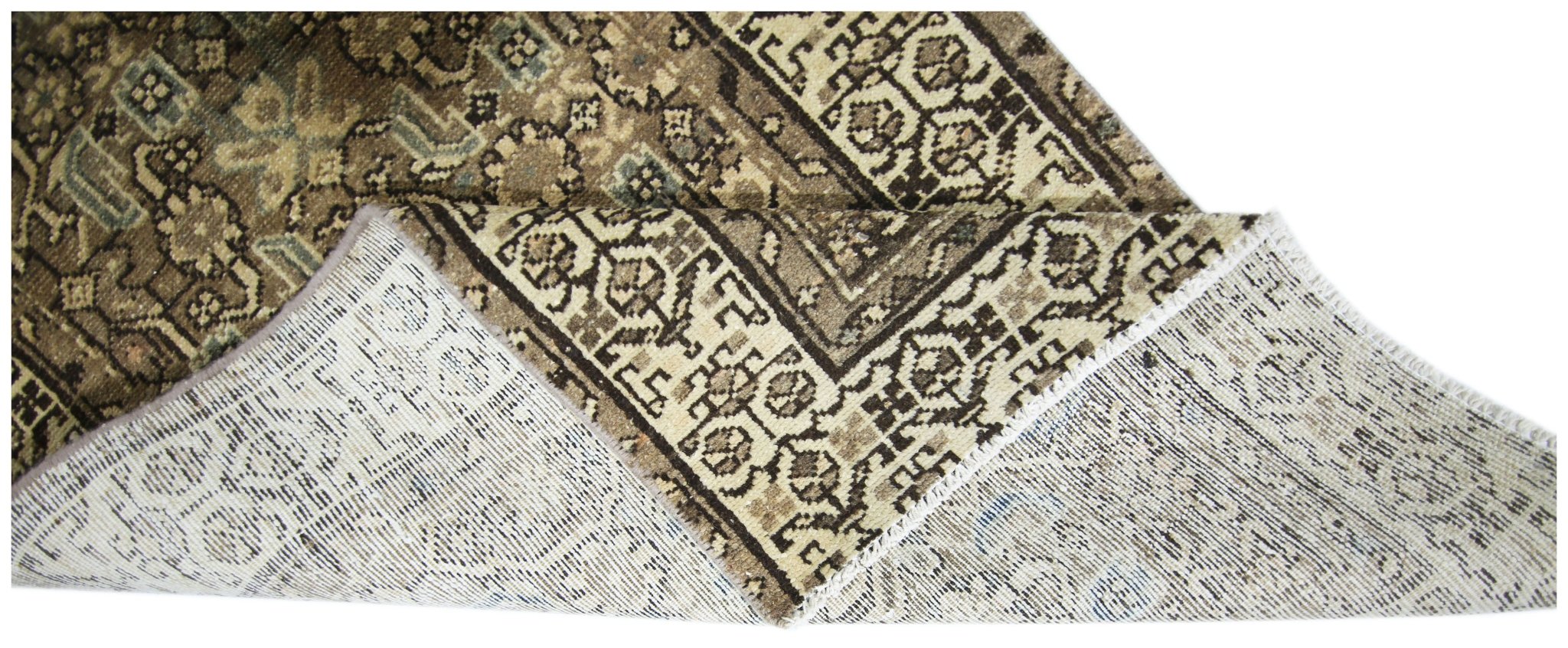 Handmade Vintage Persian Hallway Runner | 415 x 79 cm | 13'7" x 2'7" - Najaf Rugs & Textile