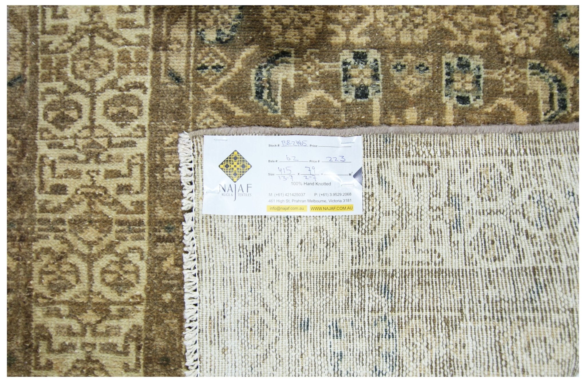 Handmade Vintage Persian Hallway Runner | 415 x 79 cm | 13'7" x 2'7" - Najaf Rugs & Textile