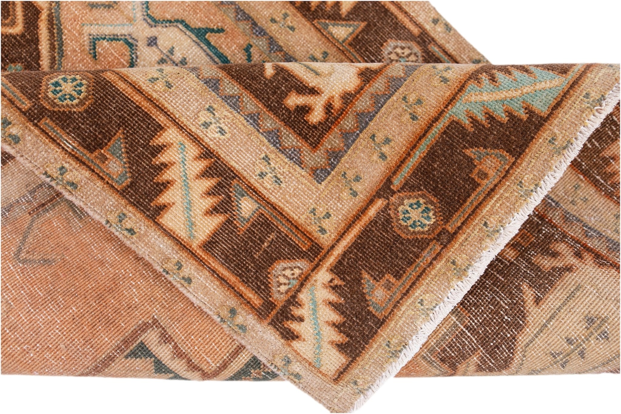 Handmade Vintage Persian Hallway Runner | 418 x 108 cm | 13'9" x 3'6" - Najaf Rugs & Textile