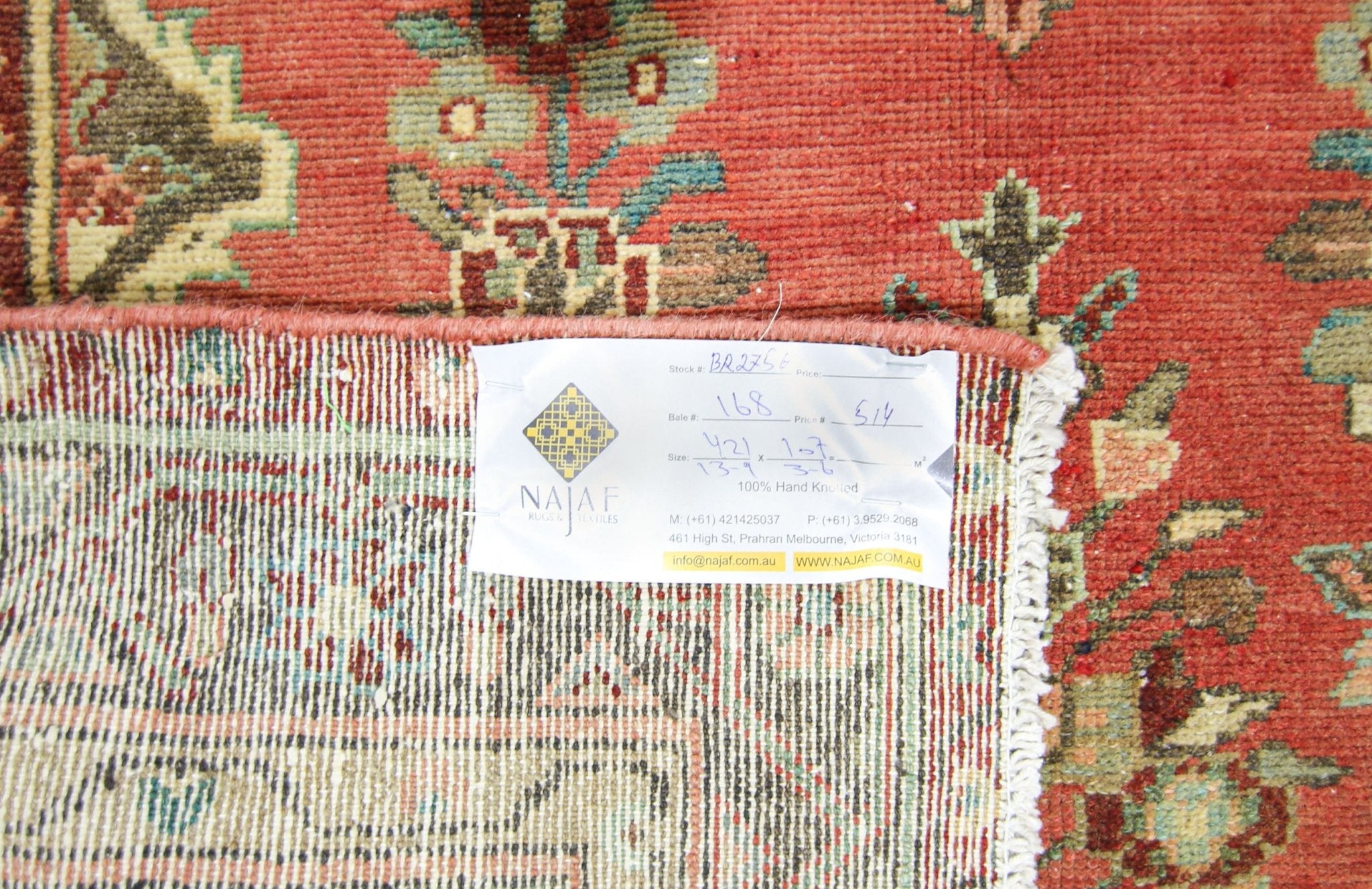 Handmade Vintage Persian Hallway Runner | 421 x 107 cm | 13'9" x 3'6" - Najaf Rugs & Textile