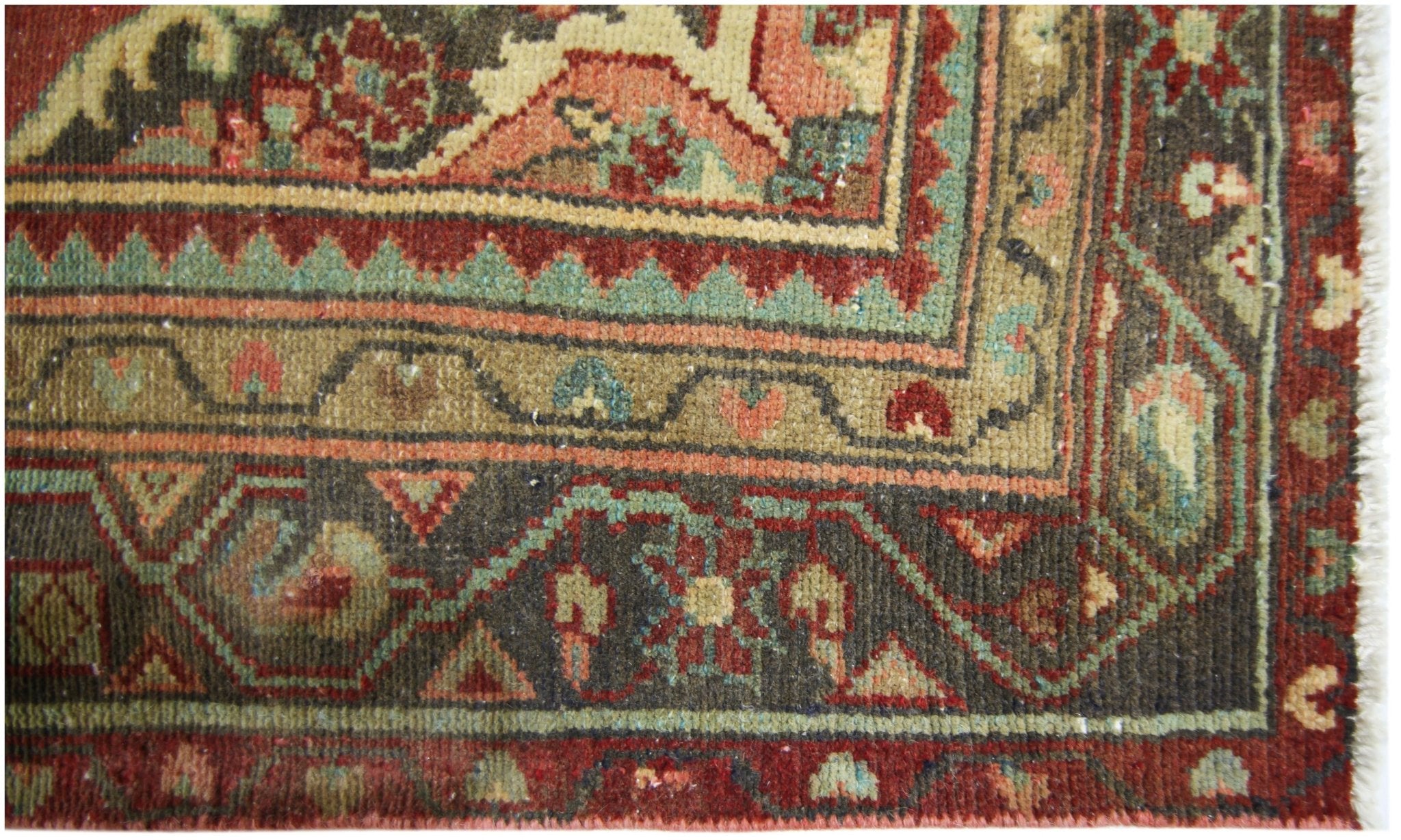 Handmade Vintage Persian Hallway Runner | 421 x 107 cm | 13'9" x 3'6" - Najaf Rugs & Textile